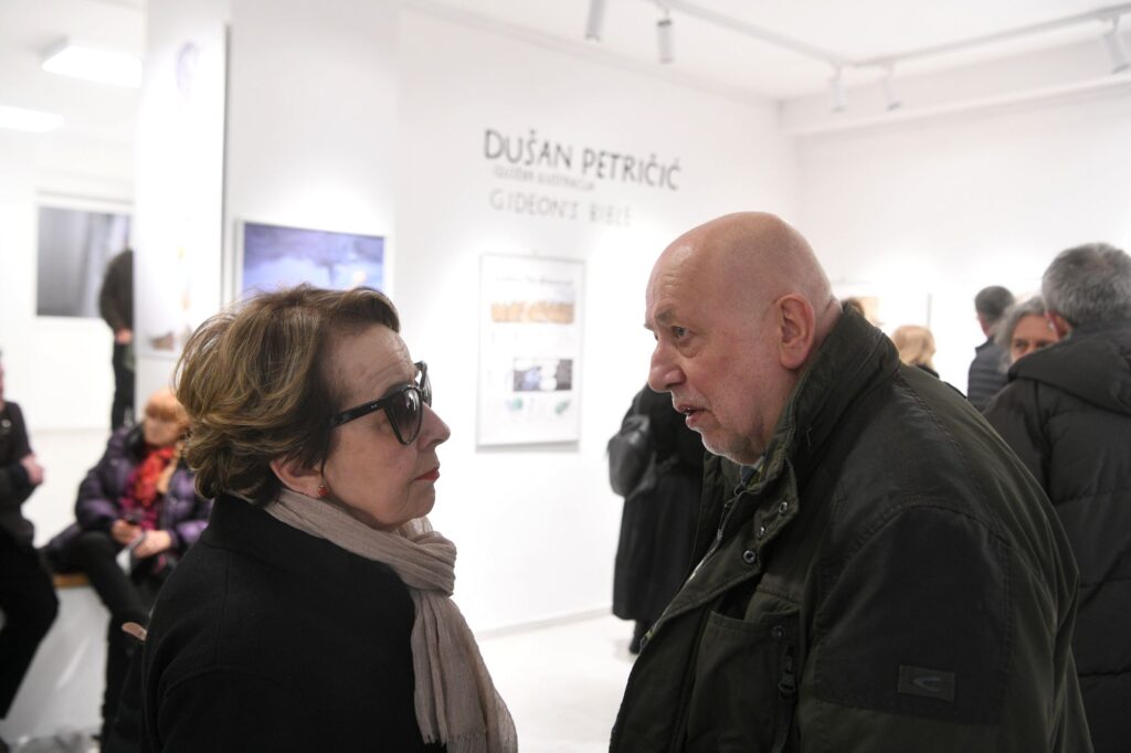 Beograd 10.04.2023. Izložba radova Dušana Petričića u Grafičkom kolektivu. Dušan Petričić, izložba, karikature, Grafički kolektiv Foto: Filip Krainčanić/Nova.rs