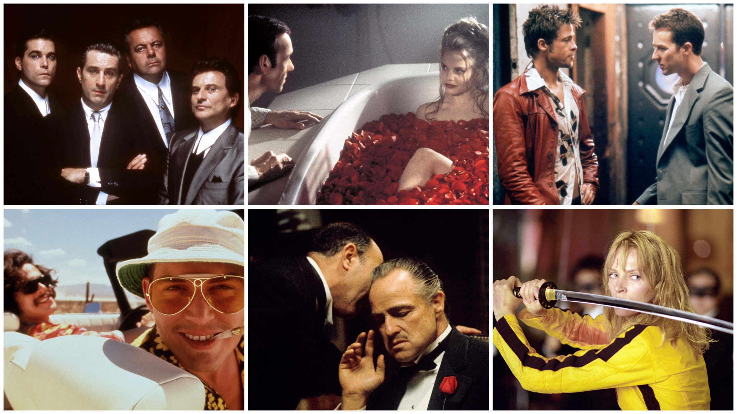kombo "Dobri momci “, “Američka lepota”, “Fight club”,  “Paranoja u LasVegasu”, “Kum”, "Kil Bil”