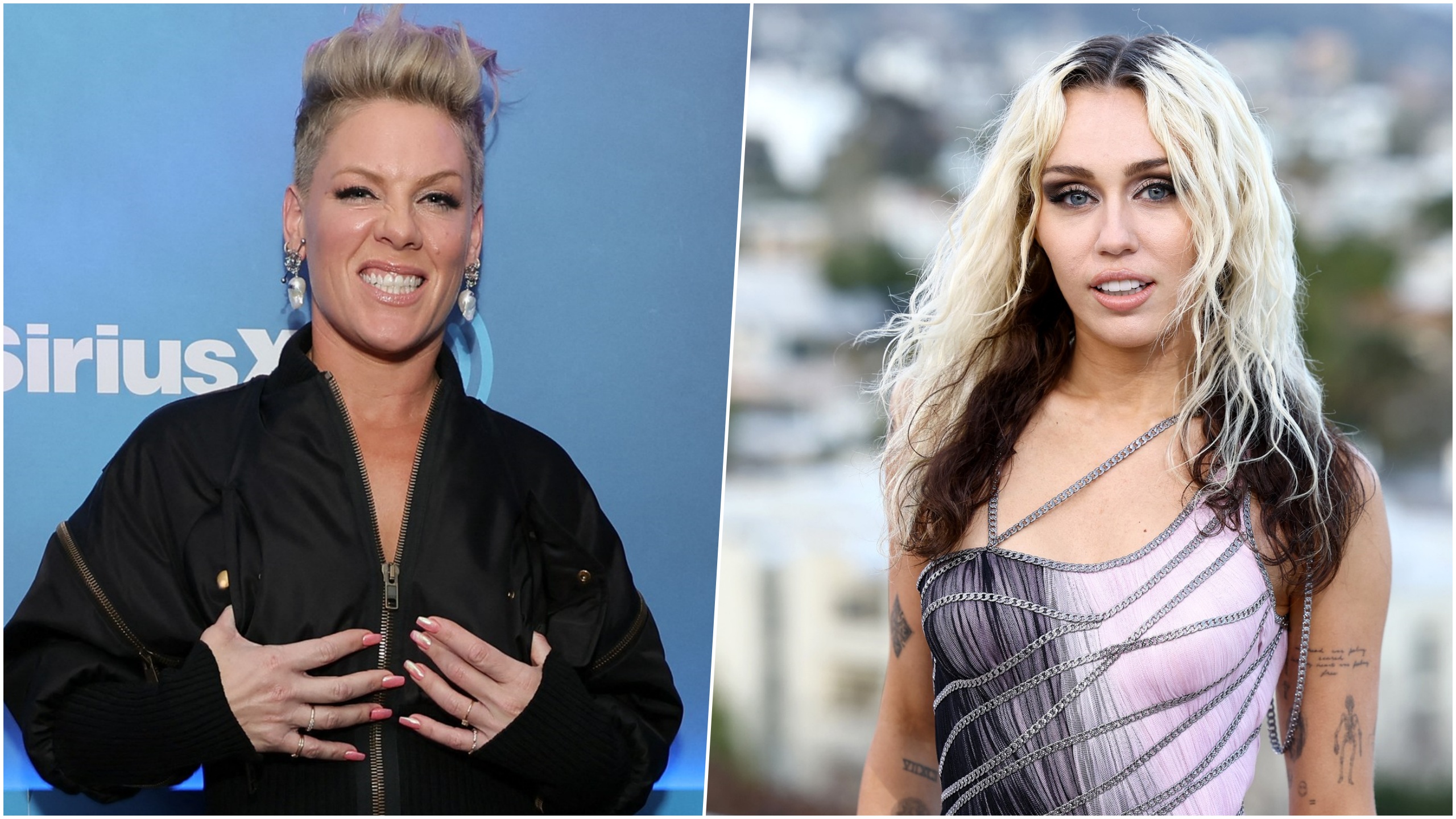 Pink i Majli Sajrus kombo Foto: Mike Coppola / Getty images / Arturo Holmes / Getty images / Profimedia