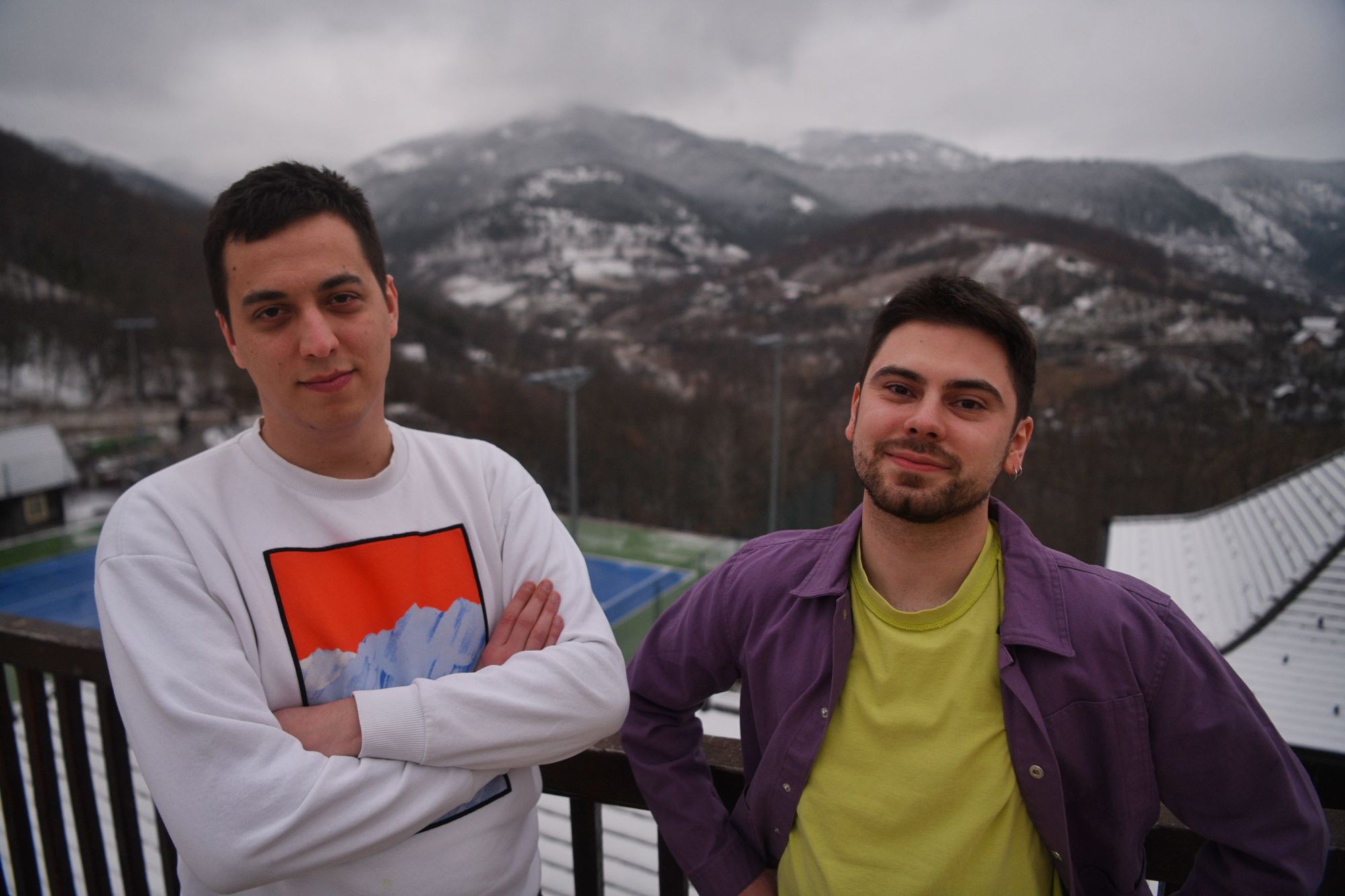 Mokra Gora 28.01.2023. Siniša Cvetić, reditelj i David Jakovljević, scenarista, intervju. Filmski festival Kustendorf, Drvengrad Foto: Filip Krainčanić/Nova.rs