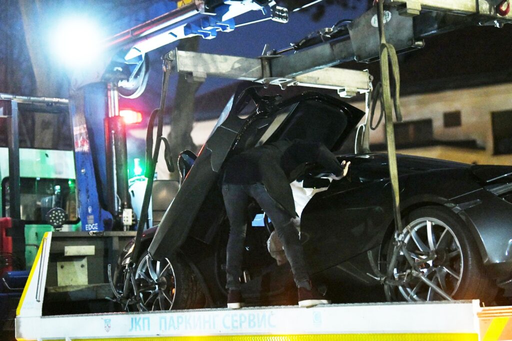 Beograd 06. mart 2223. Saobraćajna nesreća u Užičkoj ulici u kojoj je učestvovao Nikola Petrović kum Aleksandra Vučića Foto:Vesna Lalić/Nova.rs