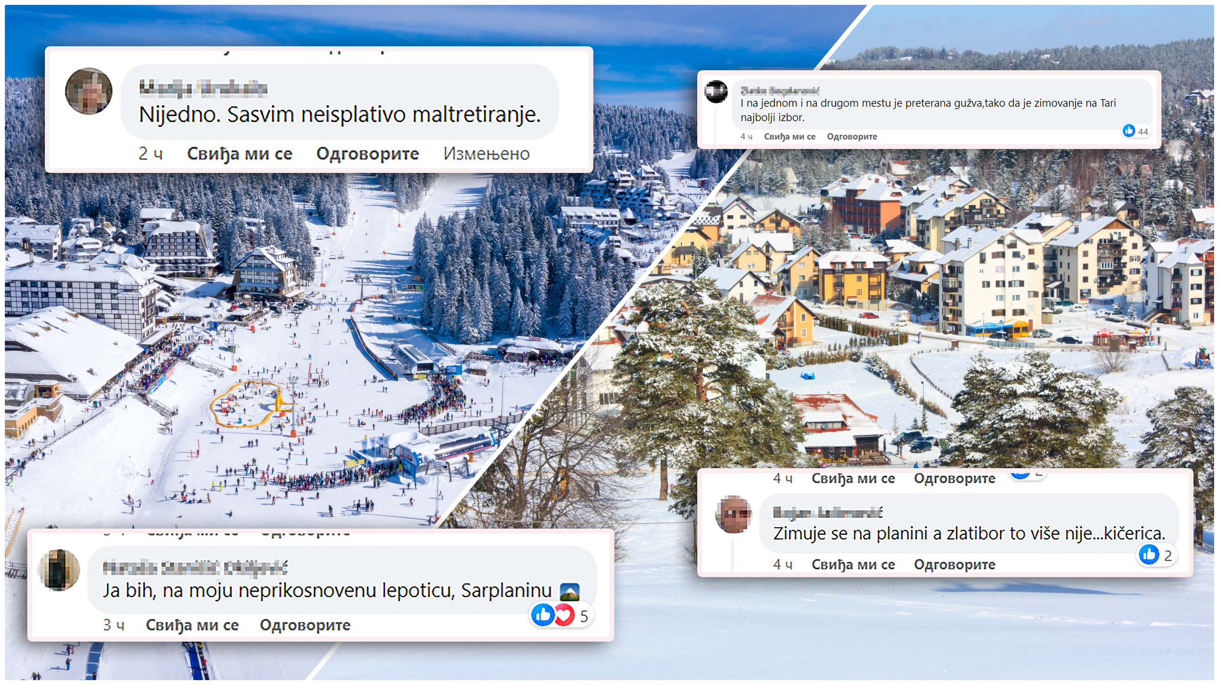 kombo - Kopaonik i Zlatibor, pa onda komentari sa FB strane