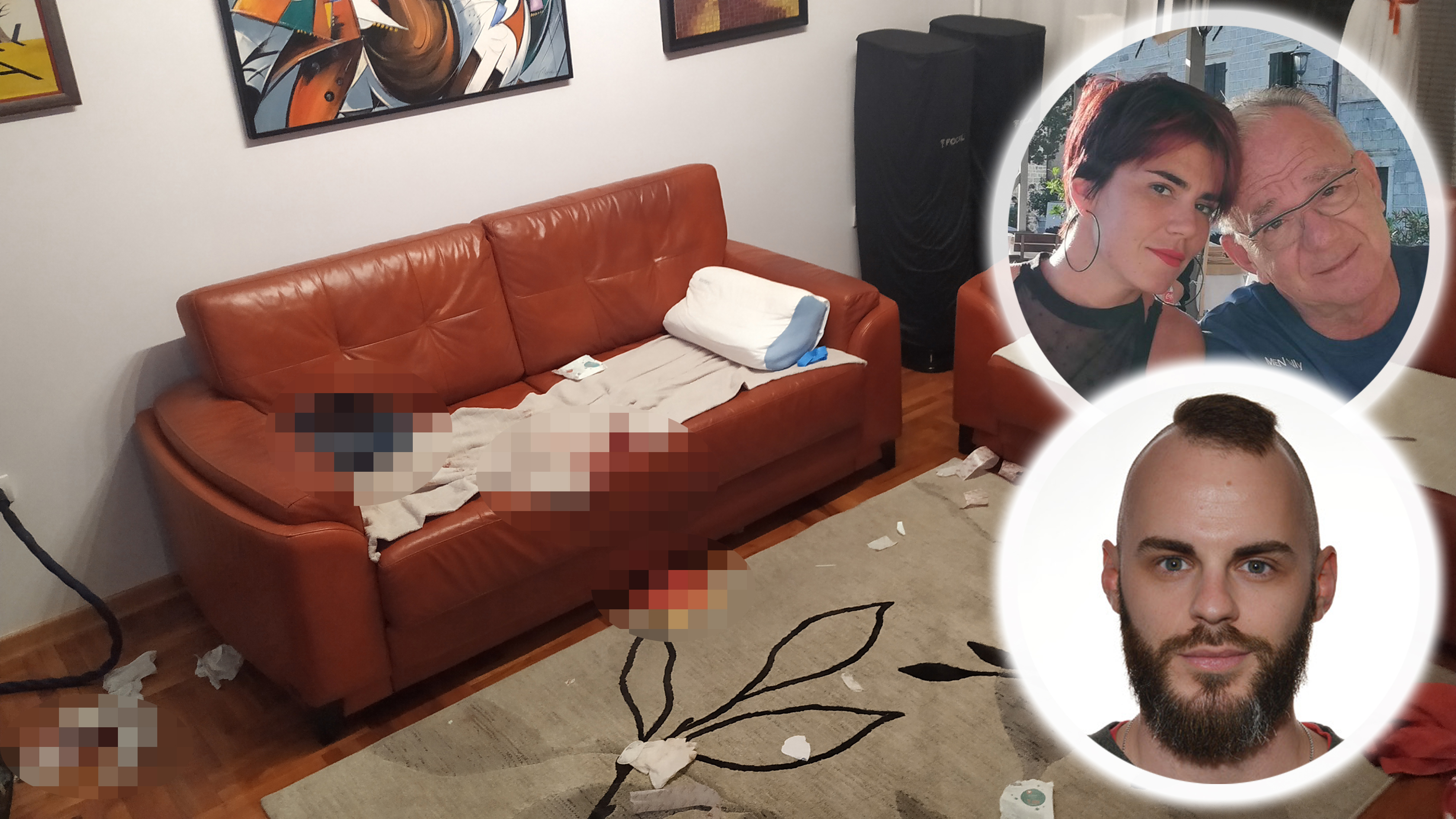 Sremčica, pokušaj ubistva, hronika. Vladan Popović, napao ga komšija nožem, deca, ćerka Ivana Popović i sin Jovan Popović, kombo Foto: Privatna arhiva