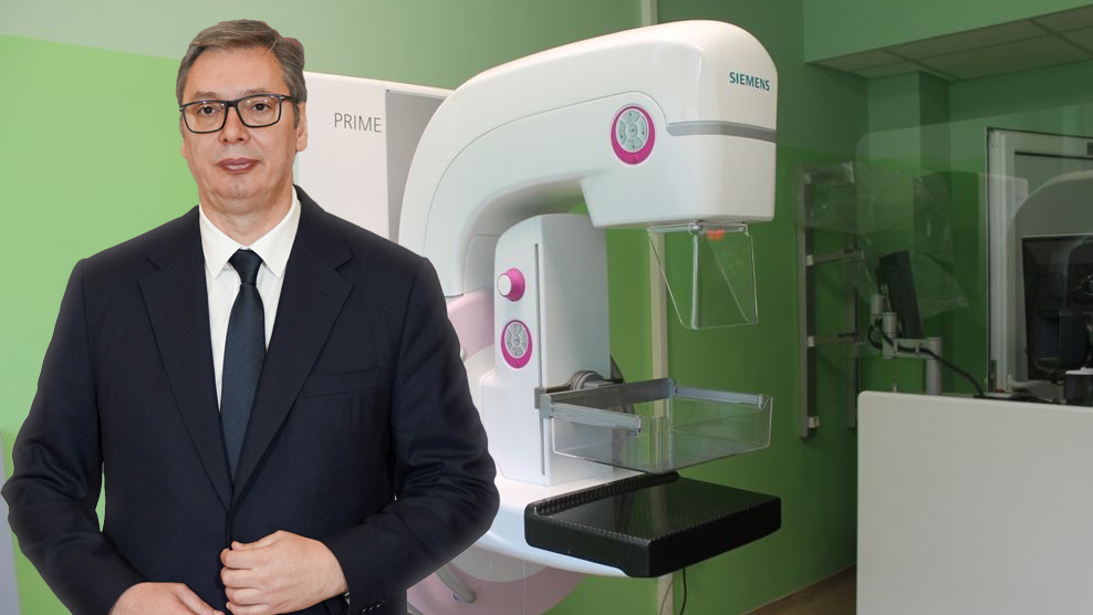 Vranje, Aleksandar Vučić, mamograf, kombo Foto: vranje.org.rs/TANJUG/ STRAHINJA AĆIMOVIĆ