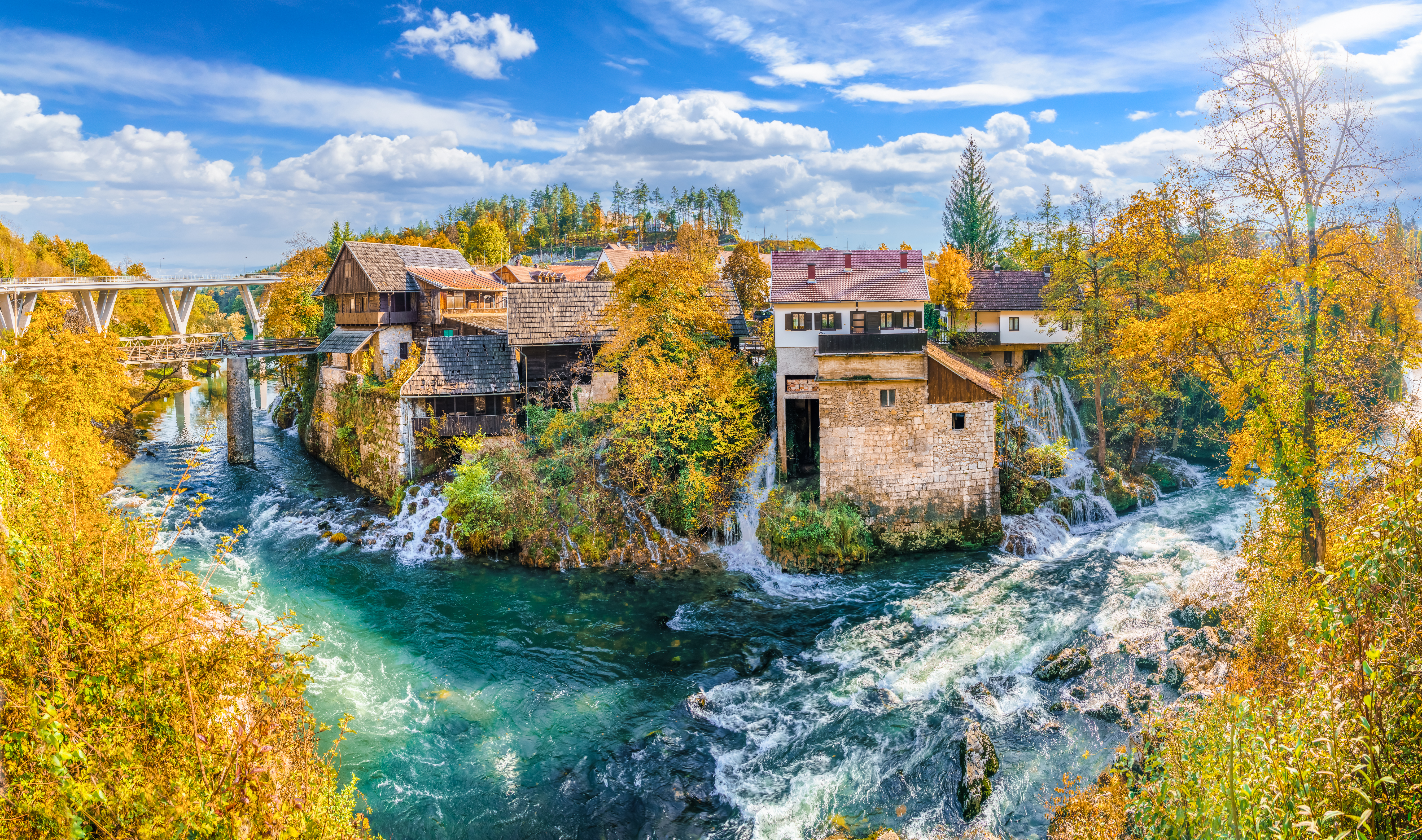 Landscape,With,River,And,Little,Waterfall,In,Rastoke,Village,,Croatia