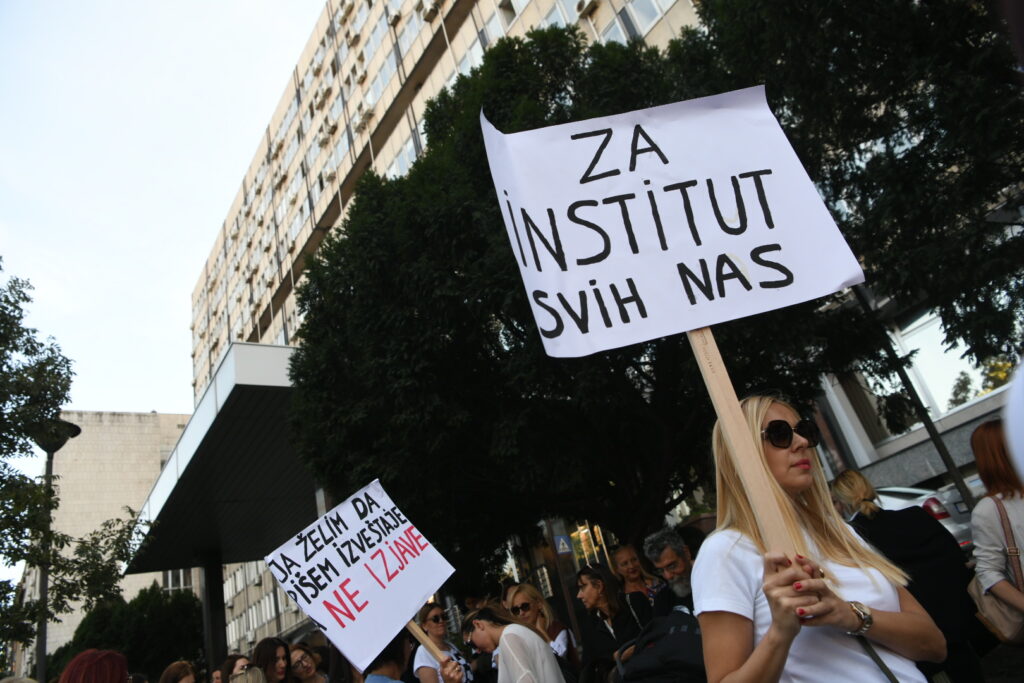 Beograd, 11.oktobar 2023. Protest reumatologa, Institut za reumatologiju
Foto: Vesna lalić/Nova.rs