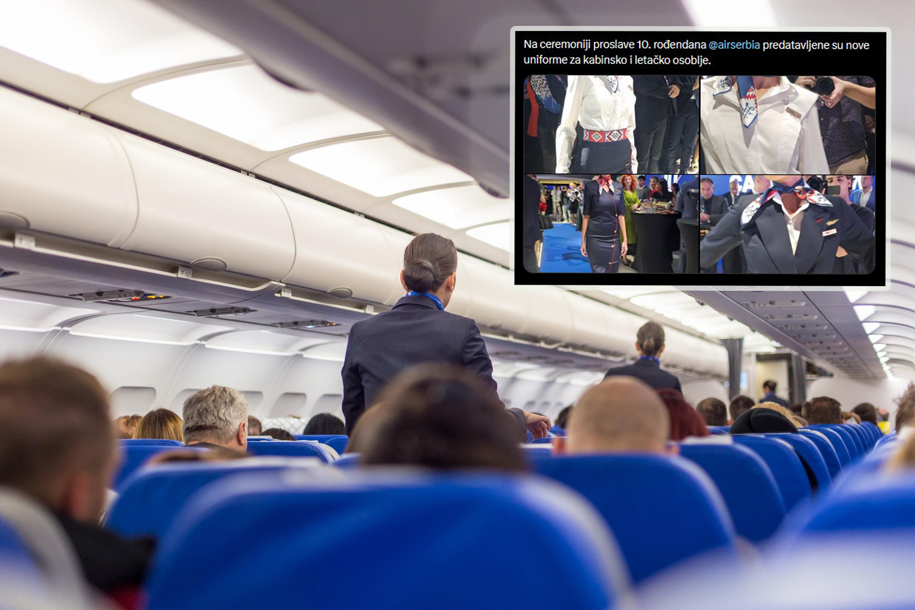 Interior of airplane with passengers on seats and stewardess walking the aisle.,Image: 316331458, License: Royalty-free, Restrictions: , Model Release: no, Credit line: Matej Kastelic / Alamy / Alamy / Profimedia