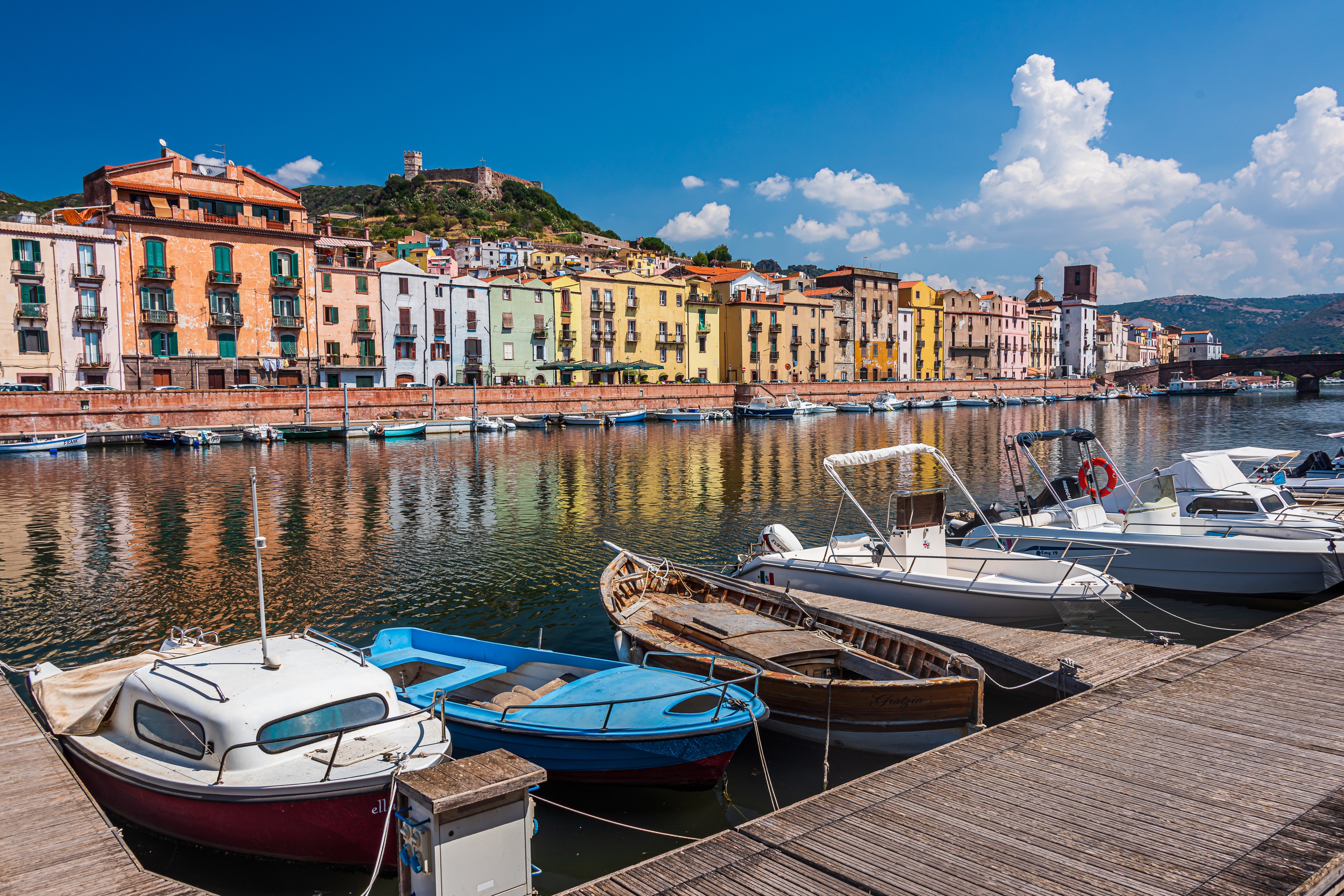The colorful houses of the village of Bosa,  along the river Tenno,  in Sardinia,Image: 640643368, License: Royalty-free, Restrictions: , Model Release: no, Credit line: Fabio Lotti / Panthermedia / Profimedia