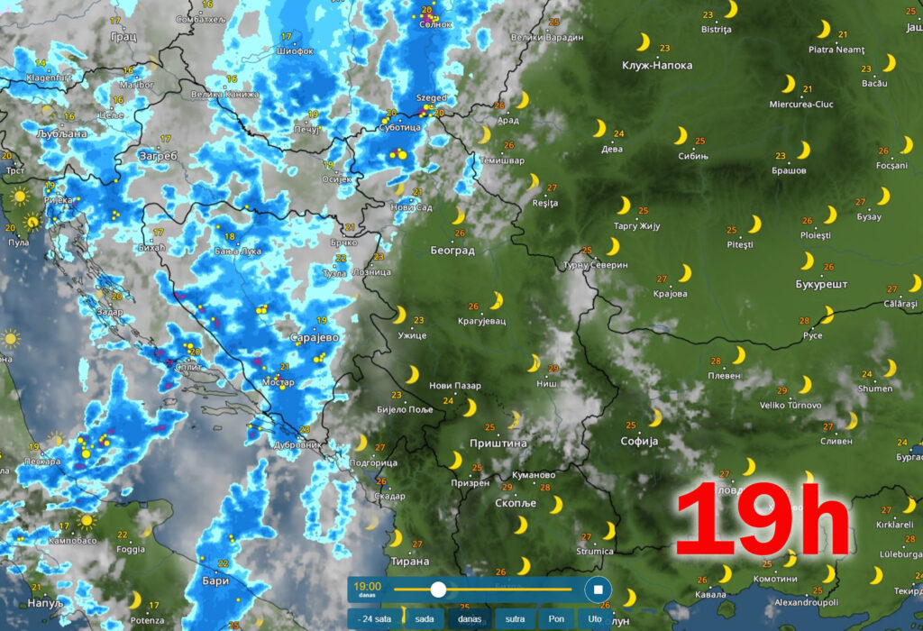 Danas, 23.9. u 19 vremenska prognoza