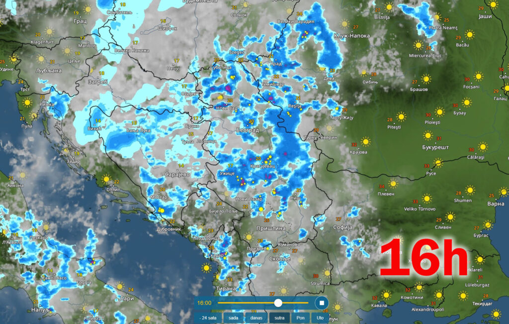 Sutra, 24.9. u 16 vremenska prognoza