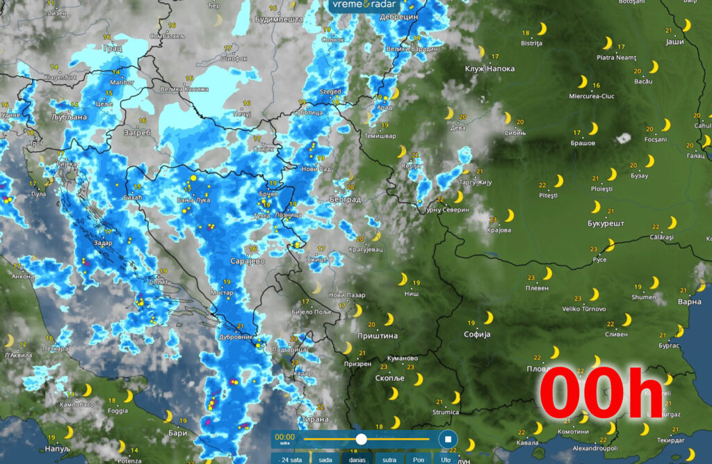 Danas, 23.9. u ponoc vremenska prognoza