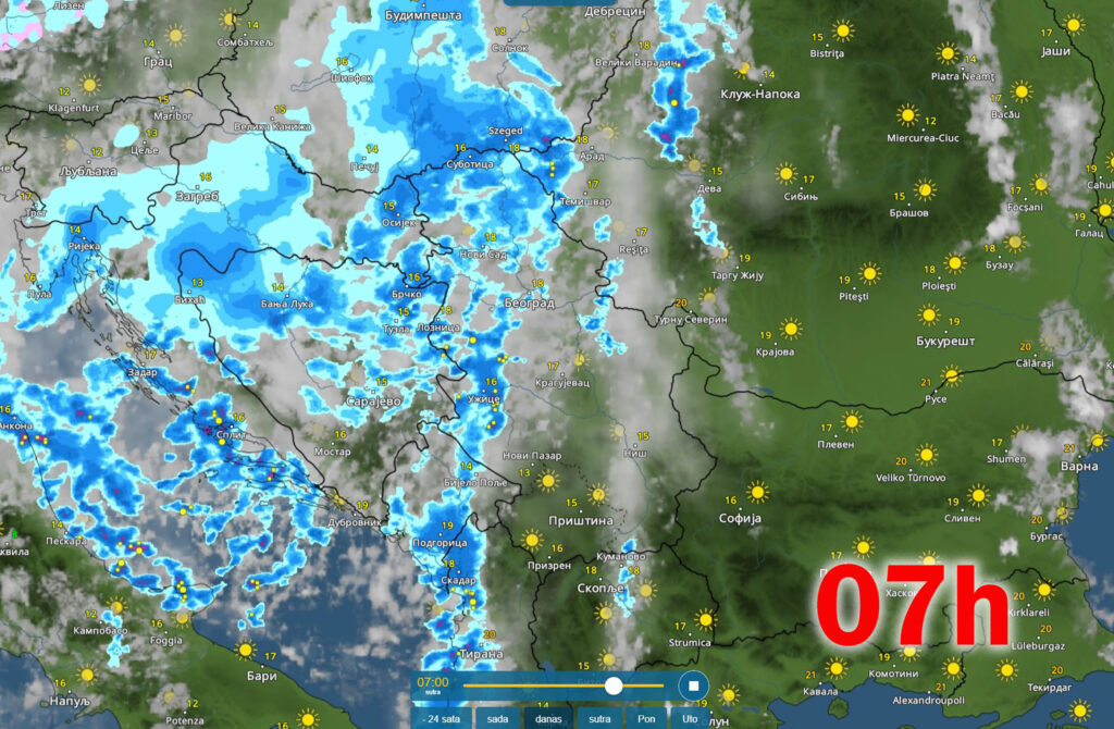 Sutra, 24.9. u 7 vremenska prognoza