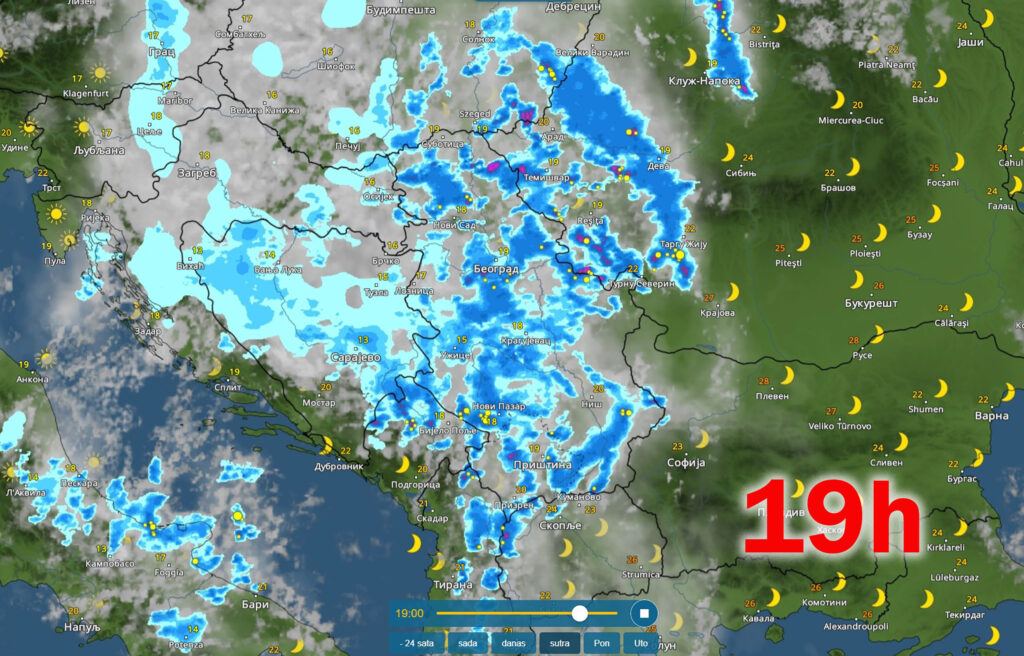 Sutra, 24.9. u 19 vremenska prognoza
