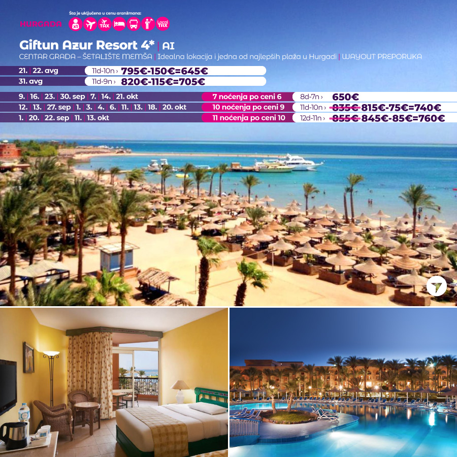 PR, Wayout, Leto 2023, Letovanje, Egipat, Hoteli Egipat