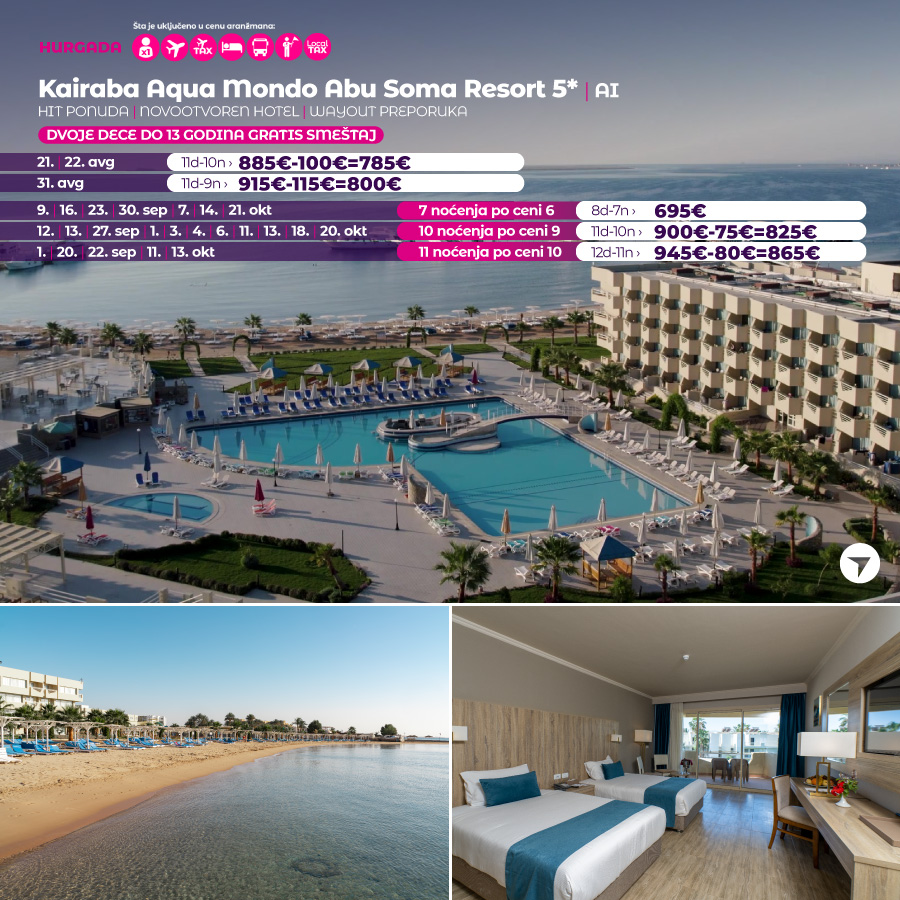 PR, Wayout, Leto 2023, Letovanje, Egipat, Hoteli Egipat