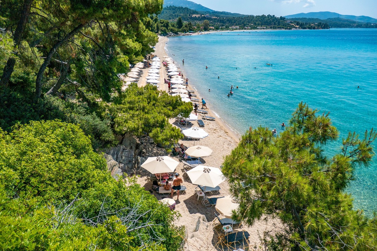 Sandy Beach At Sithonia, Halkidiki, Greece - 17 Jul 2019