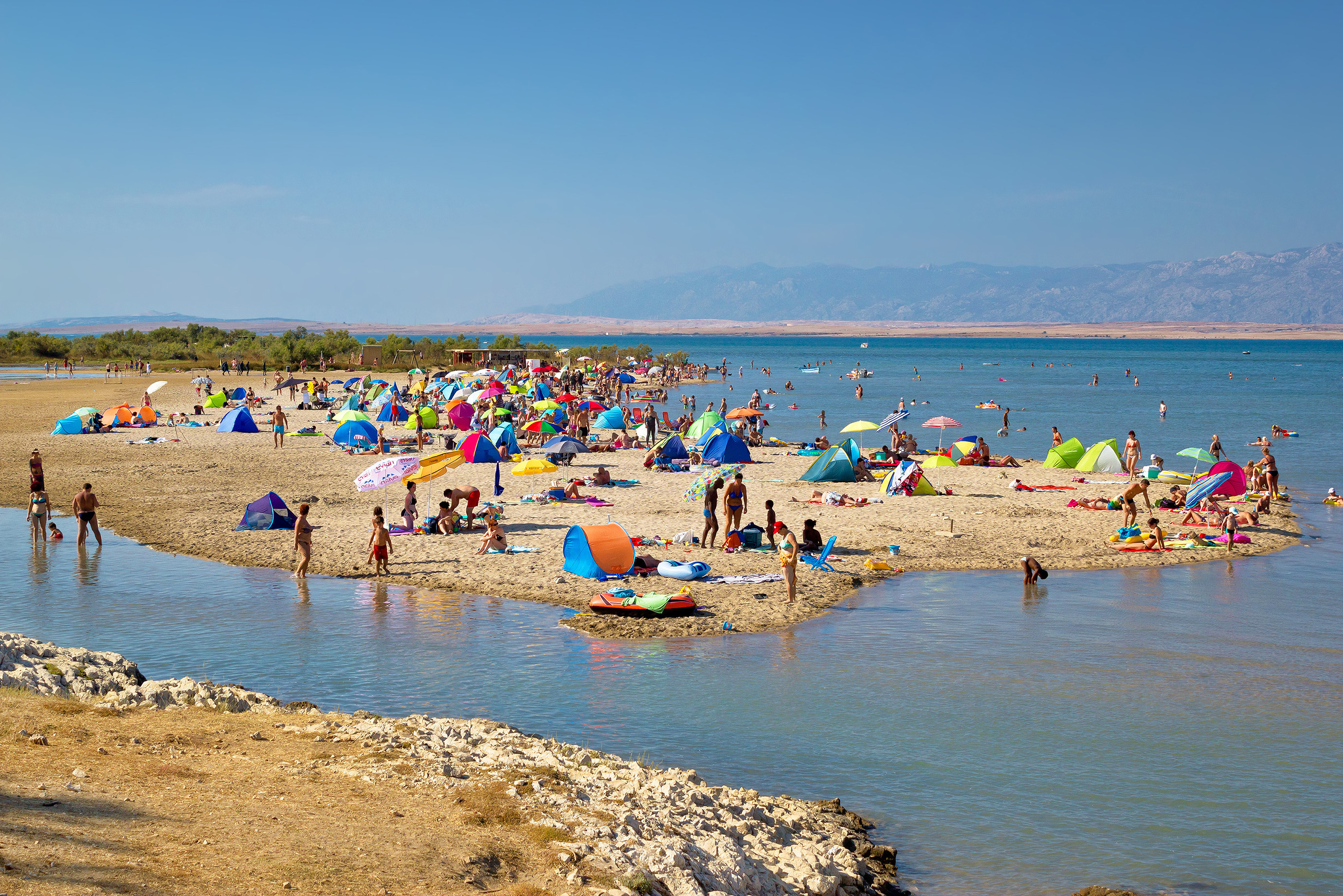 Nin,,Croatia,,August,19,,2013:,Sandbar,Beach,Summer,View,-