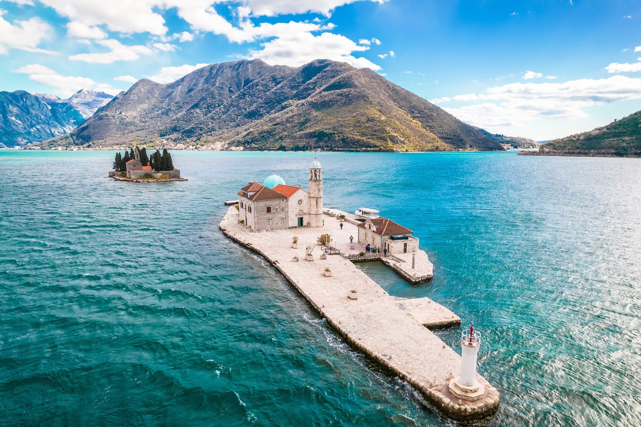 Boka Kotorska bay scenic islets aerial view,  archipelago of Montenegro,Image: 771466590, License: Royalty-free, Restrictions: , Model Release: no, Credit line: Dalibor Brlek / Panthermedia / Profimedia