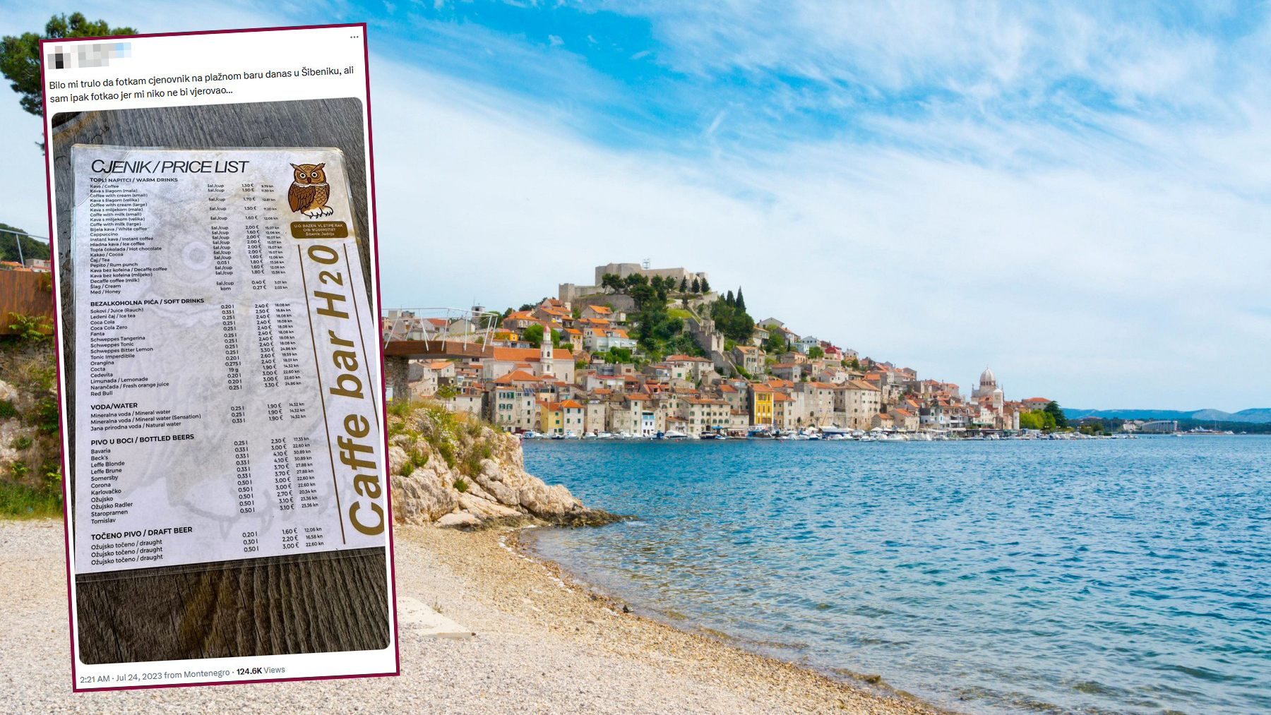 Plaza Banj, city beach, Sibenik, Dalmatia, Croatia