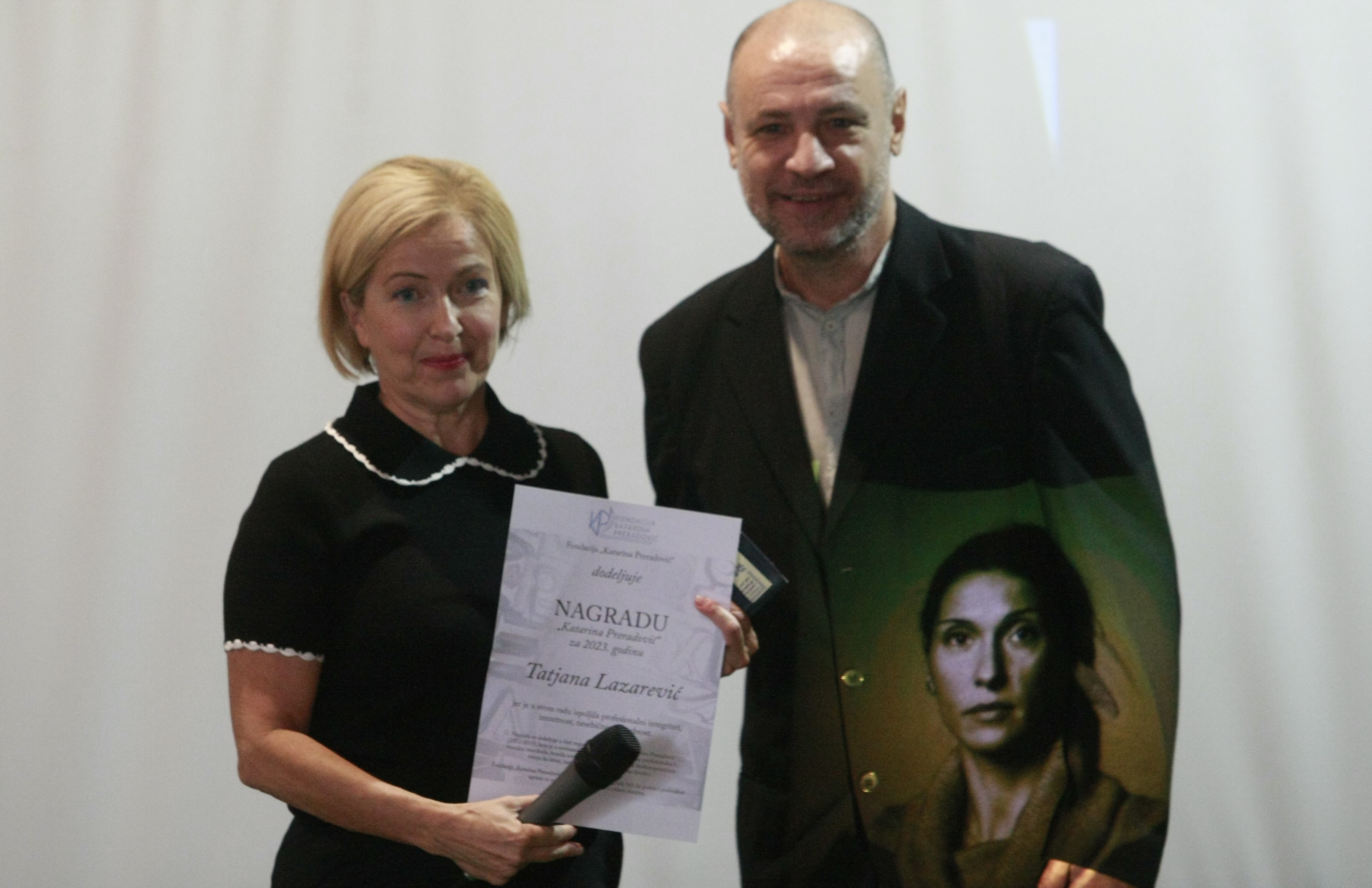 The awarding of the Katarina Preradovic Foundation's journalist award for 2023 to the editor of the Kossev portal, Tatjana Lazarevic, was held in Dorcol Square.