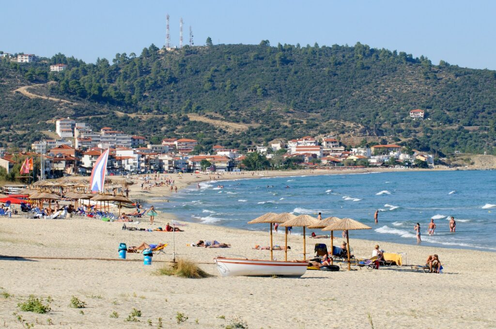 Seaside holiday resort of Sarti in the Sithonia region northern Greece,Image: 51024206, License: Rights-managed, Restrictions: , Model Release: no, Credit line: Pete Titmuss / Alamy / Profimedia