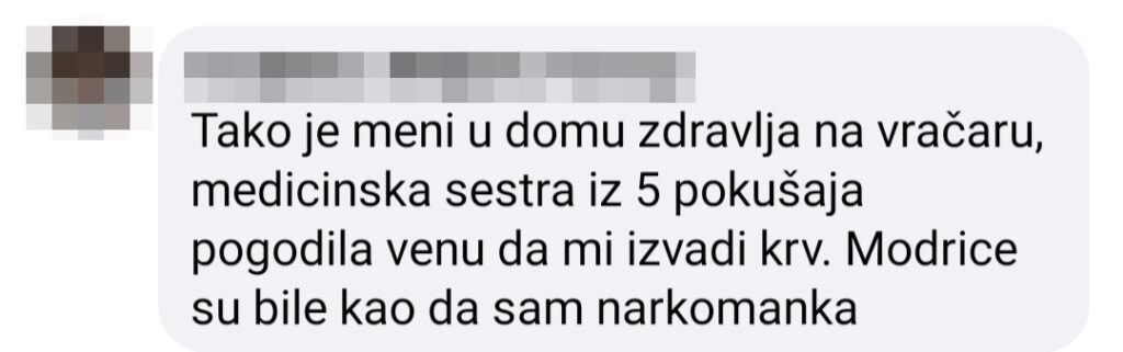 Medicinska sestra, vađenje krvi, komentar, komentari Foto: Facebook