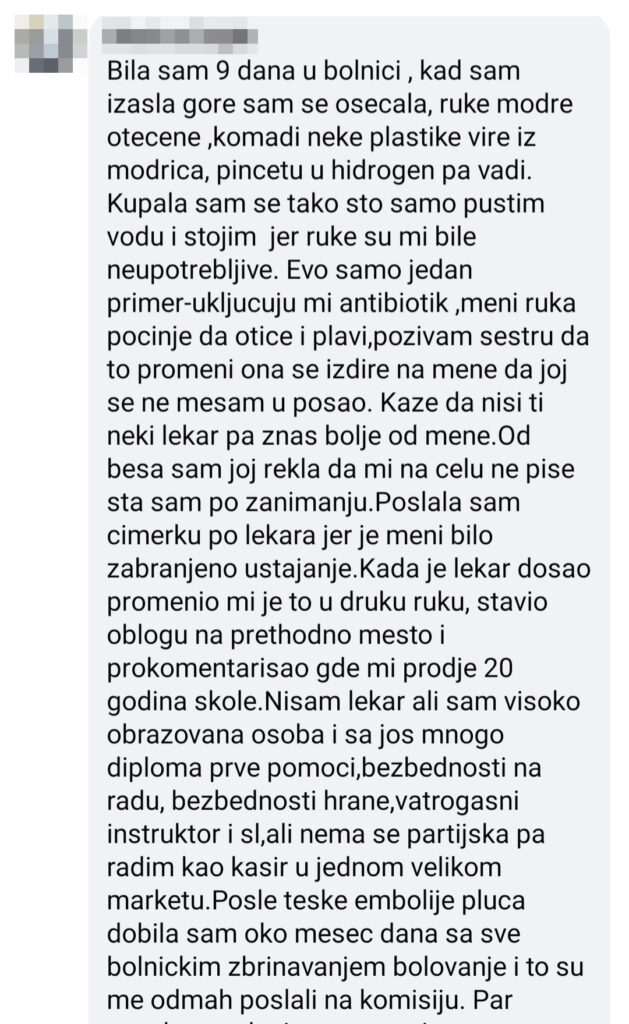Medicinska sestra, vađenje krvi, komentar, komentari Foto: Facebook
