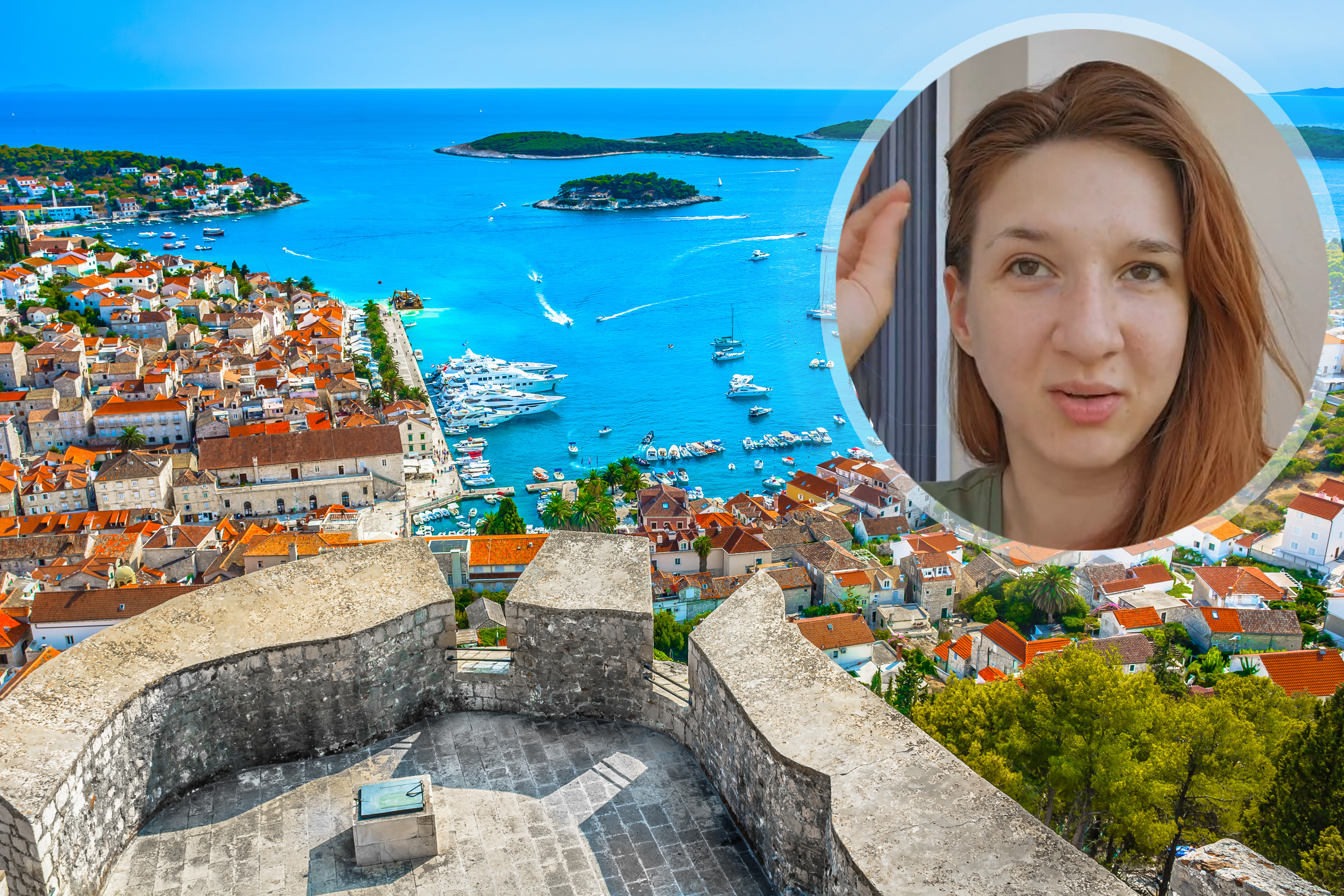 Misliš da si bogat? Dođi na Hvar da se uvjeriš da si sirotinja Aerial view at amazing archipelago in front of town Hvar, Croatia Mediterranean.