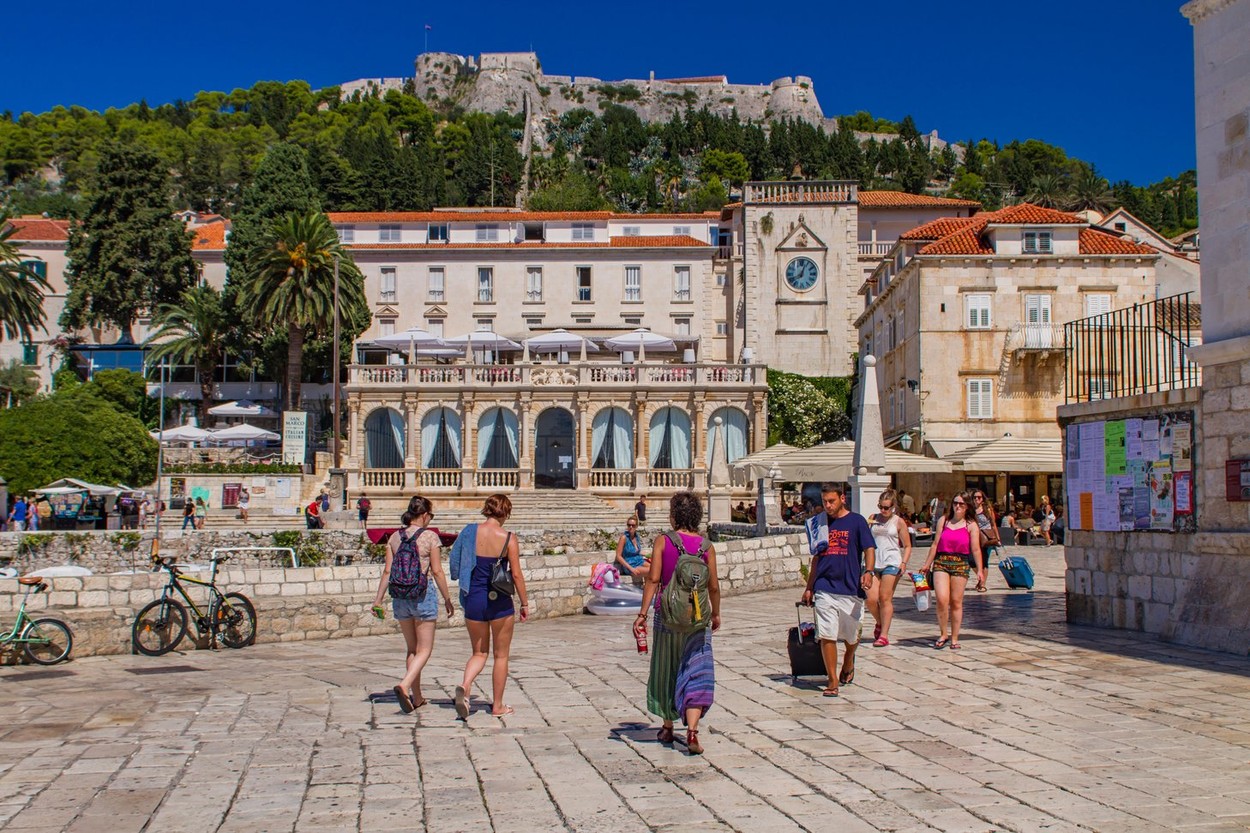 STARI GRAD, CROATIA - JULY 7, 2009: Unidentified people at Stari Grad on Hvar island, Croatia. Hvar is one of the most popular and most visited destin