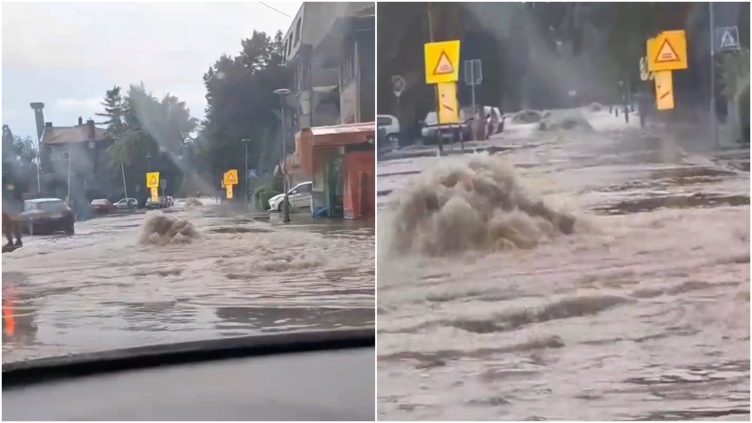 Smederevo, nevreme, poplava, zapušeni šahtovi, šaht, voda, kombo Foto: Printscreen/Twitter