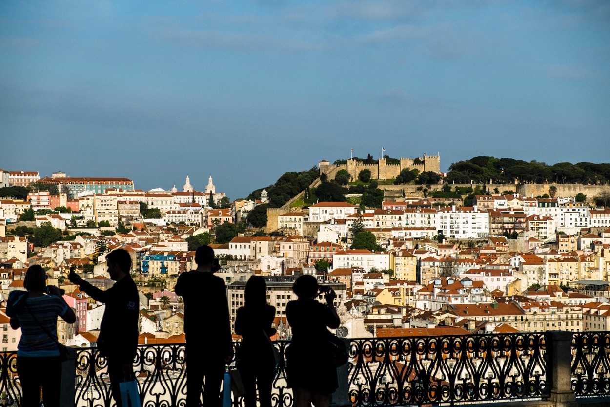 skyline at Sao Jorge Castle Lisboa Portugal