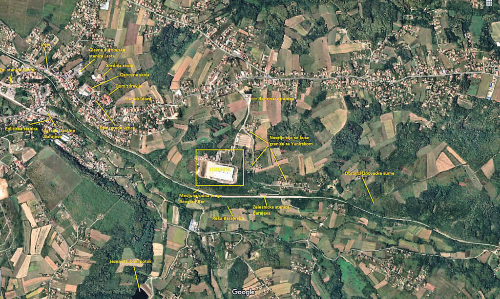 Lokacija, Yuniruisk, Barajevo, Fabrika otpada