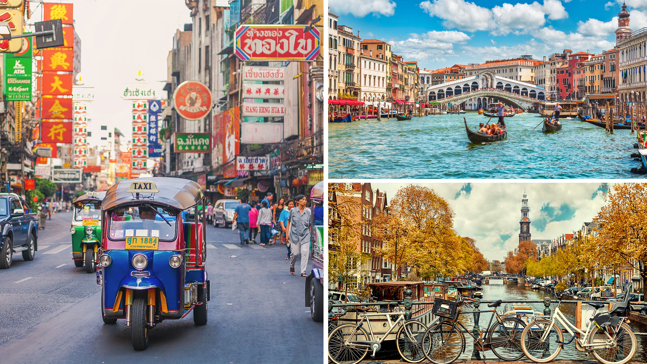 bangkok, venecija, amsterdam