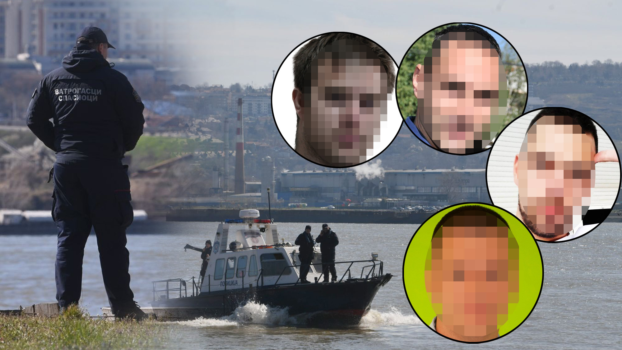 Mane Knežević, Nenad Trivković, Milan Nikolić, Miloš Marković
Mladići sa čamca, policija, kombo Foto: Filip Krainčanić/Nova.rs/Facebook