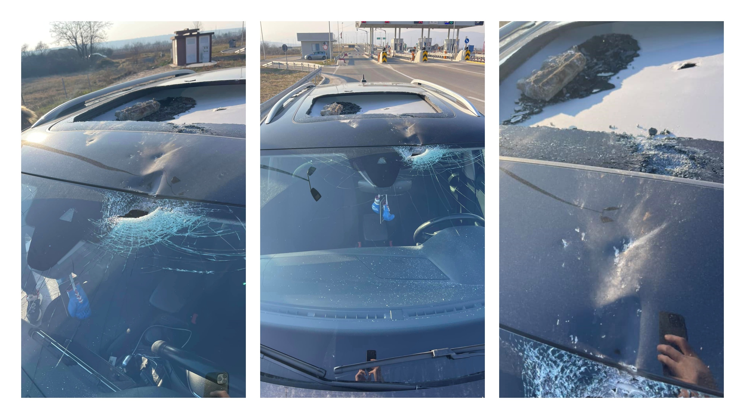 komad betona. Danas oko 15h ispod mosta na Trupalskoj petlji ka Niš-jugu, autoput, beton pao na automobil