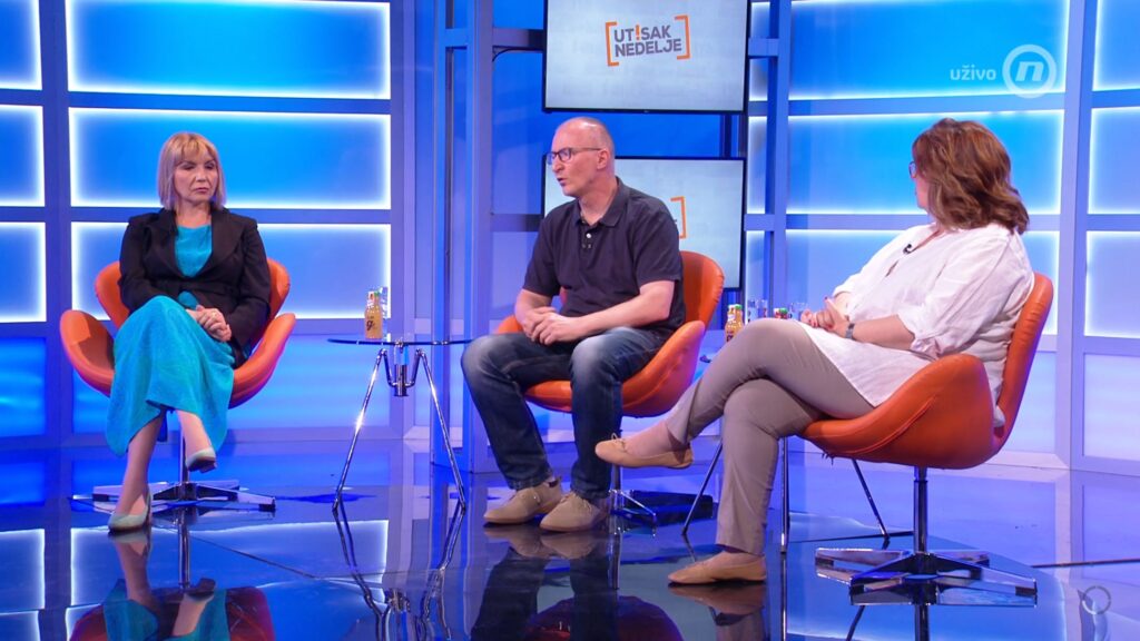 dr Vesna Vojvodić Mitrović, Dejan Ilić, Radmila Vulić Bojović, emisija Utisak nedelje Foto: Nova