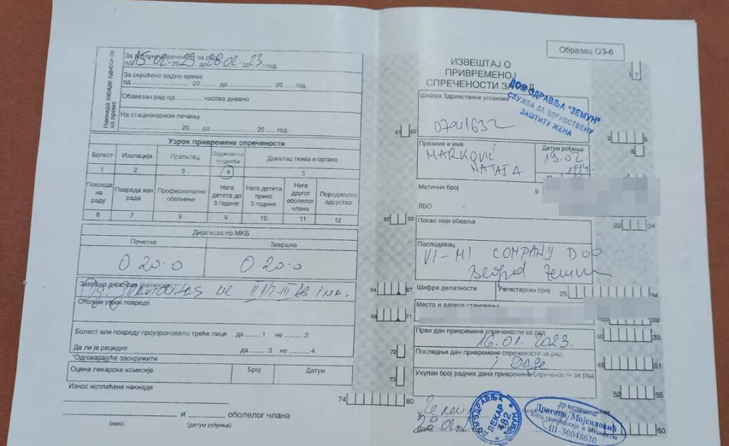 Nataša Marković, trudnica, Zemun, doznake Foto: Privatna arhiva