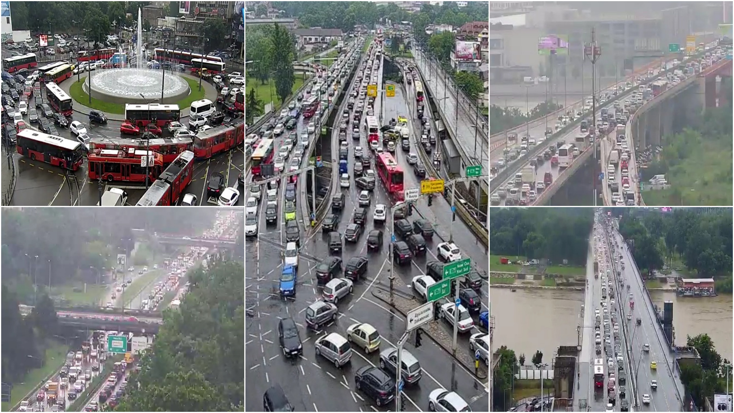 Slavija, autoput Novi Beograd, Autokomanda, Gazela, Brankov most, kombo Foto: Naxi kamere