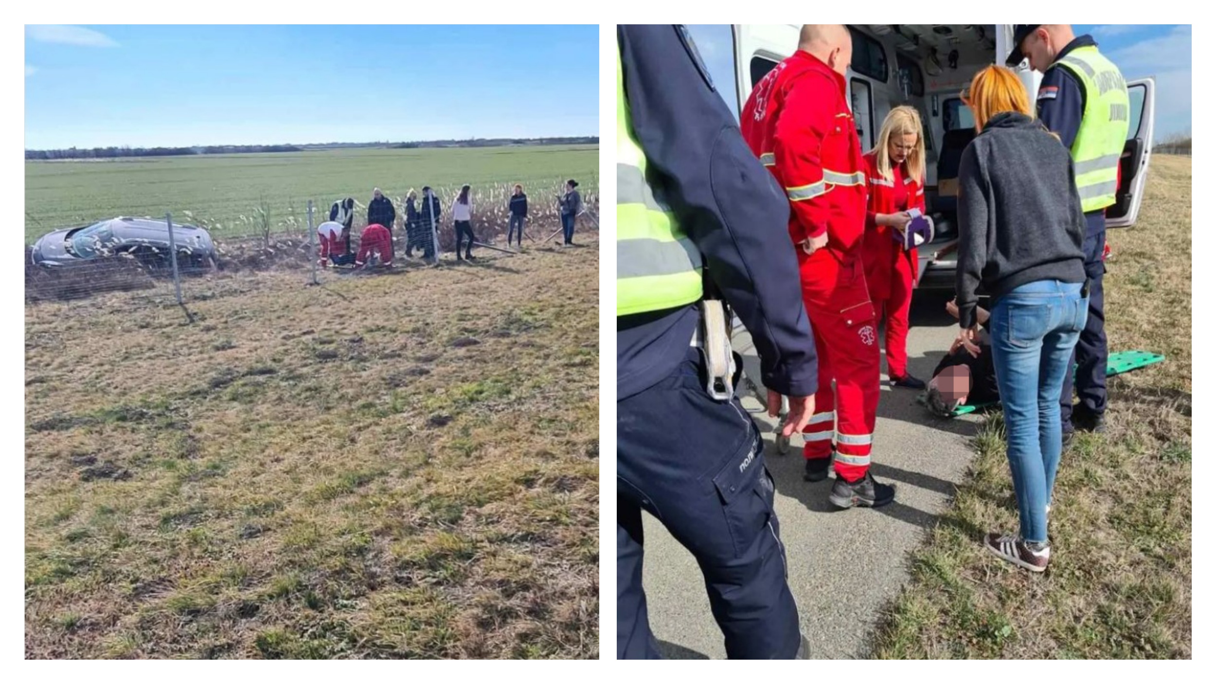 aaobraćajna nesreća kod Šimanovaca, automobil sleteo sa puta