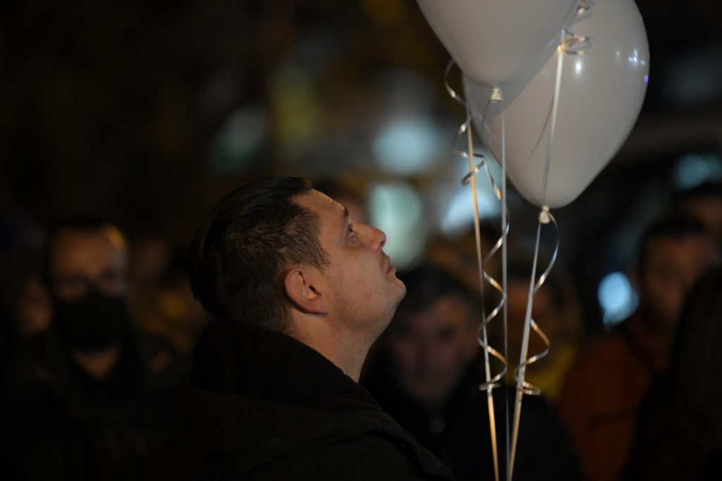 Beograd 24.11.2021. Zemun, protest zbog pogibije dečaka Despota, mali Despot, nastradao pre godinu dana, kada ga je vukao autobus gsp-a Foto: Dragan Mujan/Nova.rs