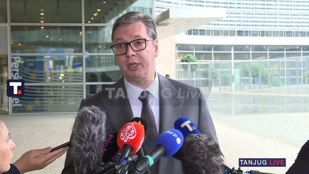 Aleksandar Vučić, Brisel Foto: Printscreen/TANJUG