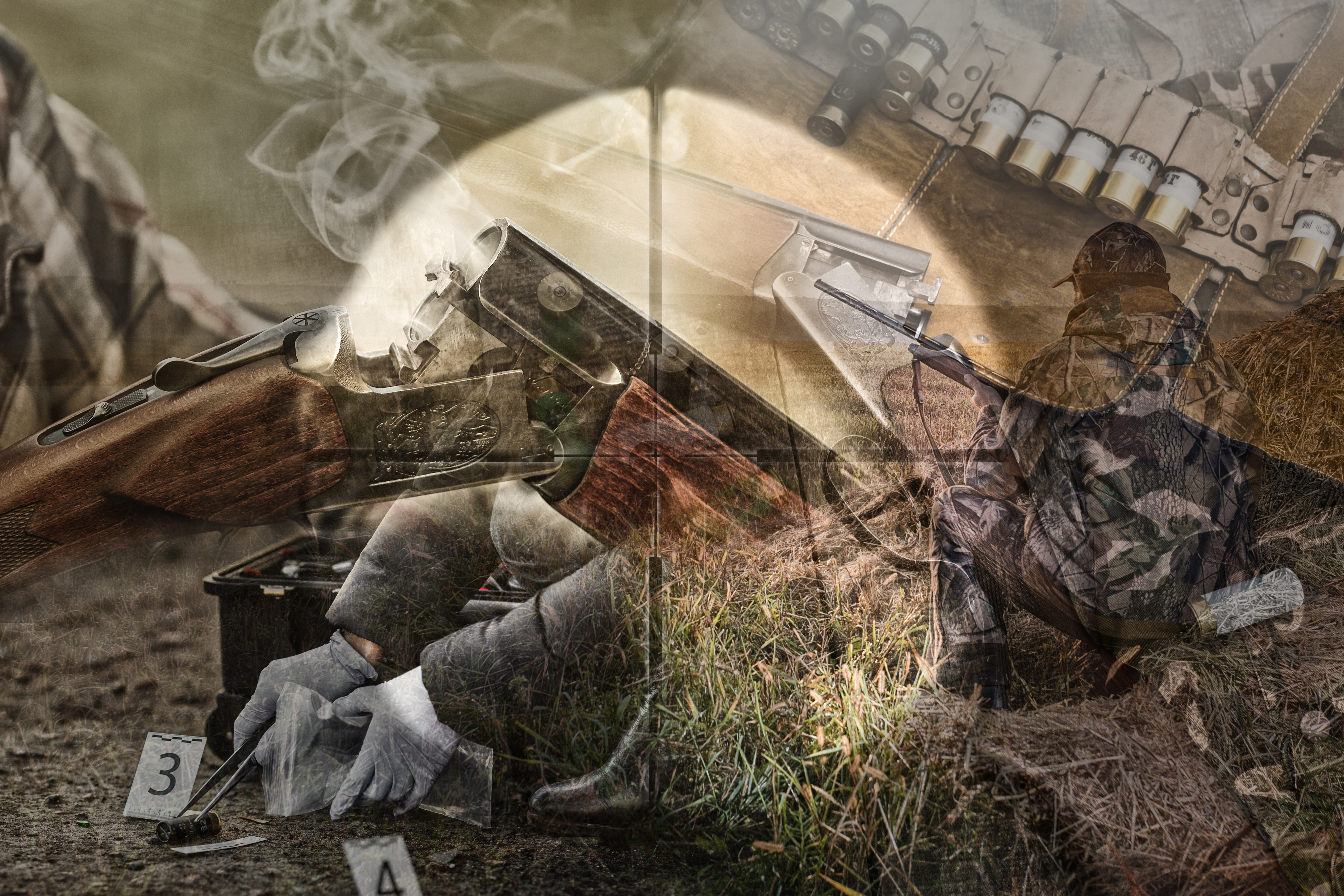 Hunter,In,Camouflage,With,A,Gun,Hunting,On,Black,Grouse.