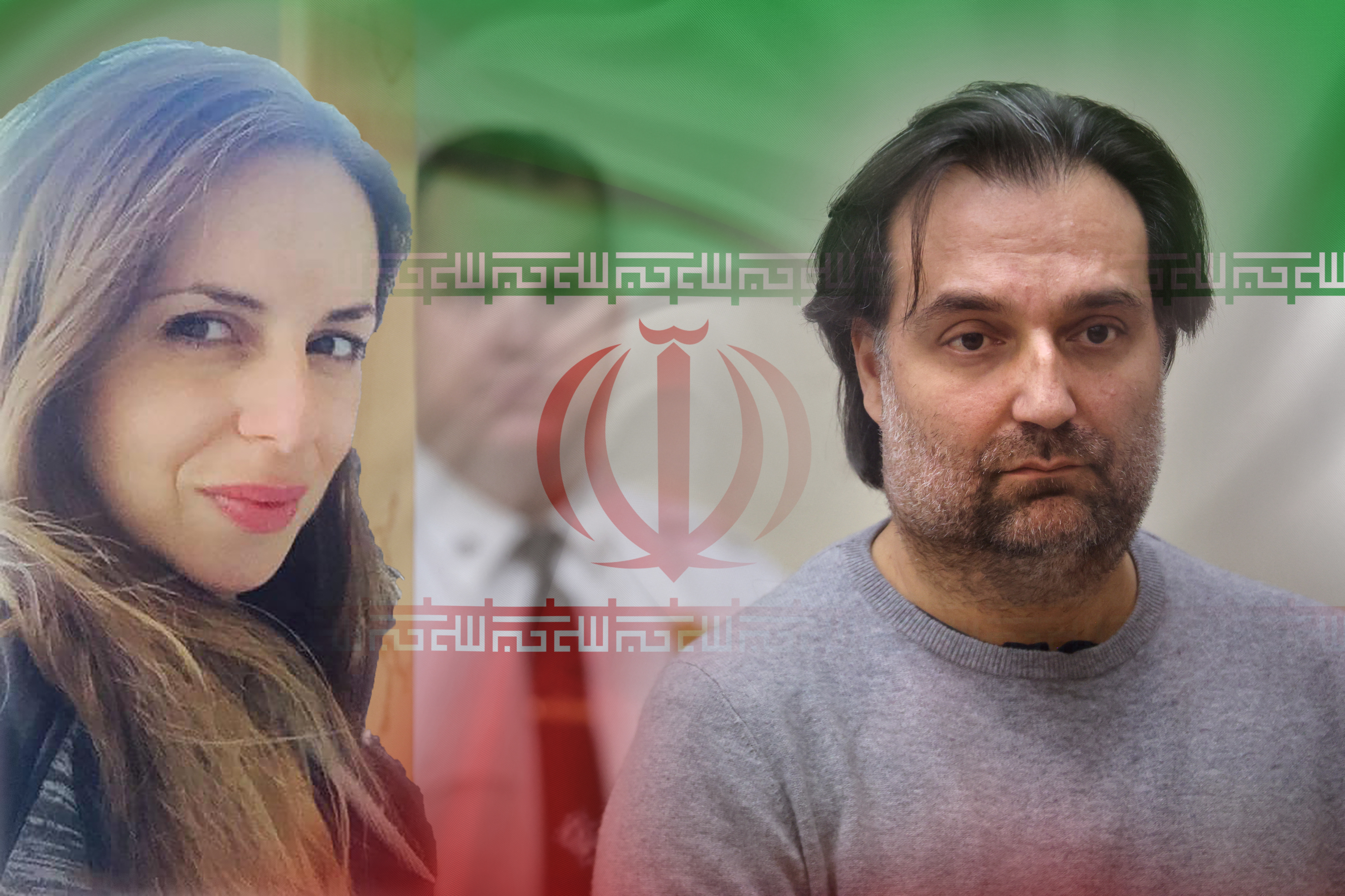 Brajan Volš, Ana Volš, Iranska zastava, Iran, kombo Foto: Craig F. Walker/Pool via REUTERS/Privatna arhiva/Shutterstock