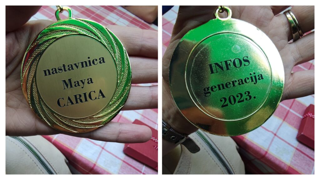 Kragujevac, učenici iz KG iznenadili nastavnicu, priča je o deci koja su na takmičenju iz informatike osvojila medalje, ali su oni u znak zahvalnosti spremili posebnu medalju za svoju nastavncu. , poslala Aleksandra Petrović