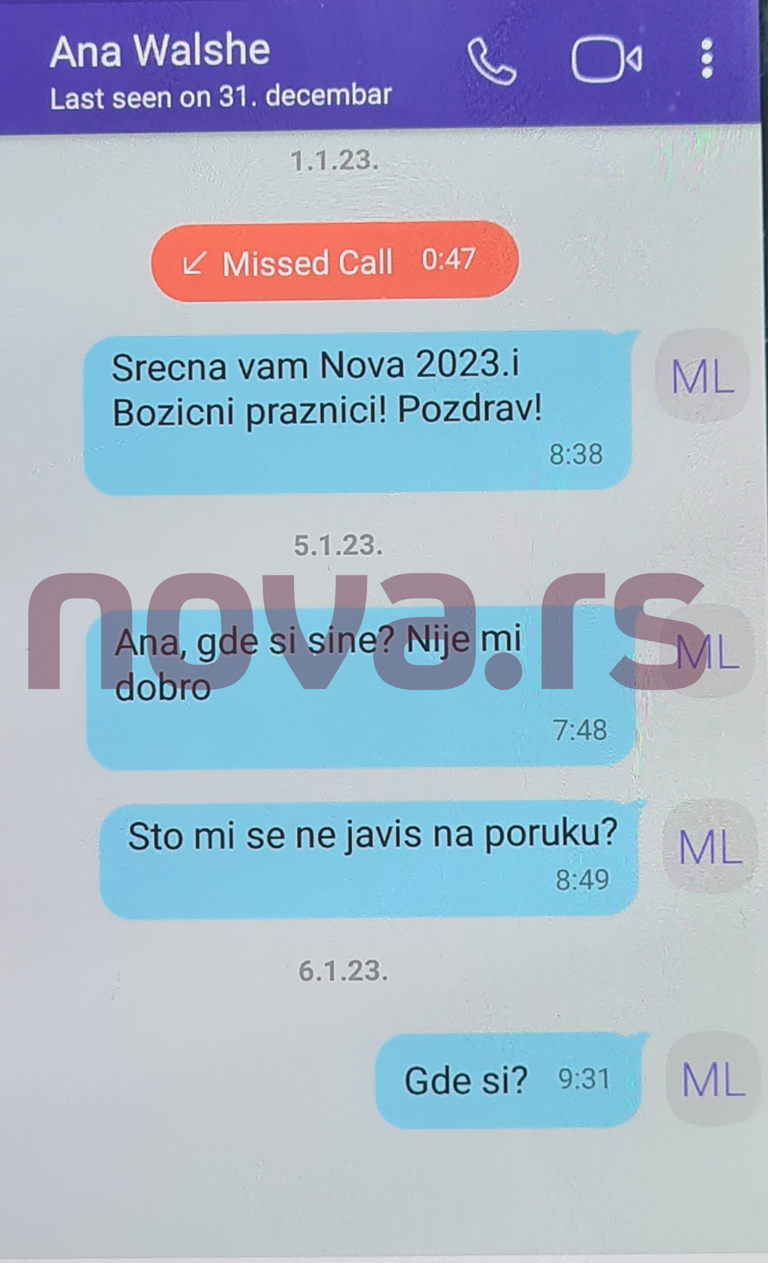 ana vols majka i poruke