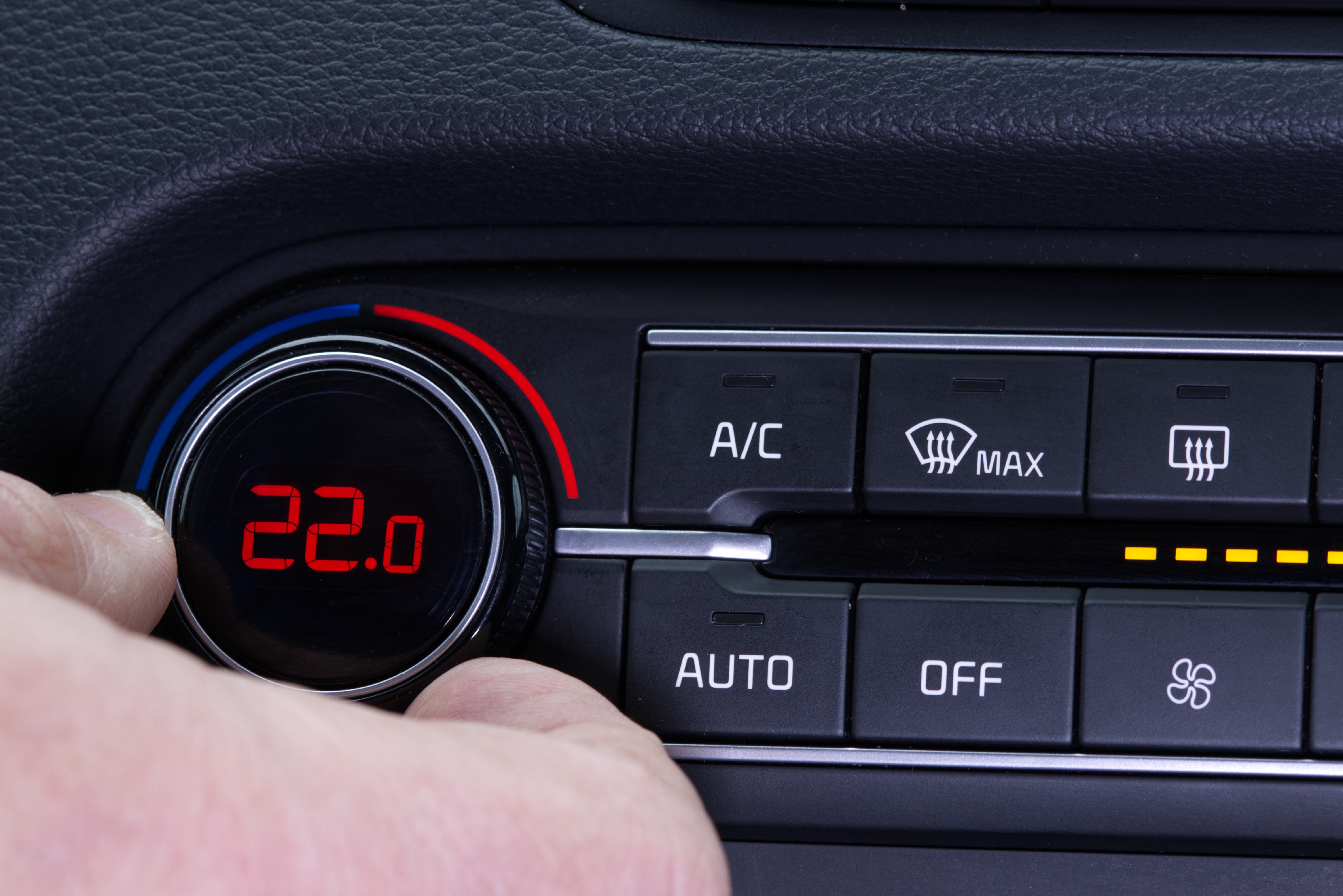 Set,Up,Air,Conditioner,In,The,Car.,Hand,Turns,Air