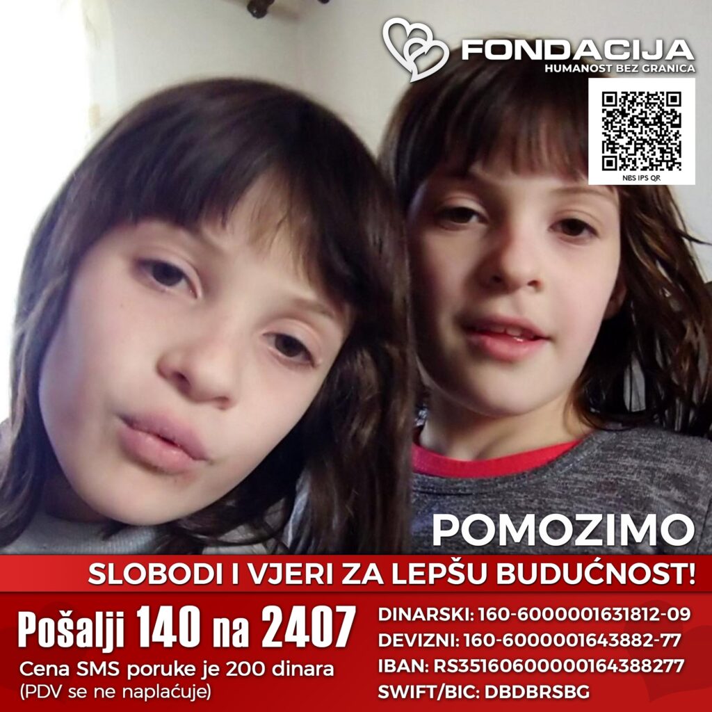 Pomozimo Slobodi i Vjeri slanjem 140 na 2407