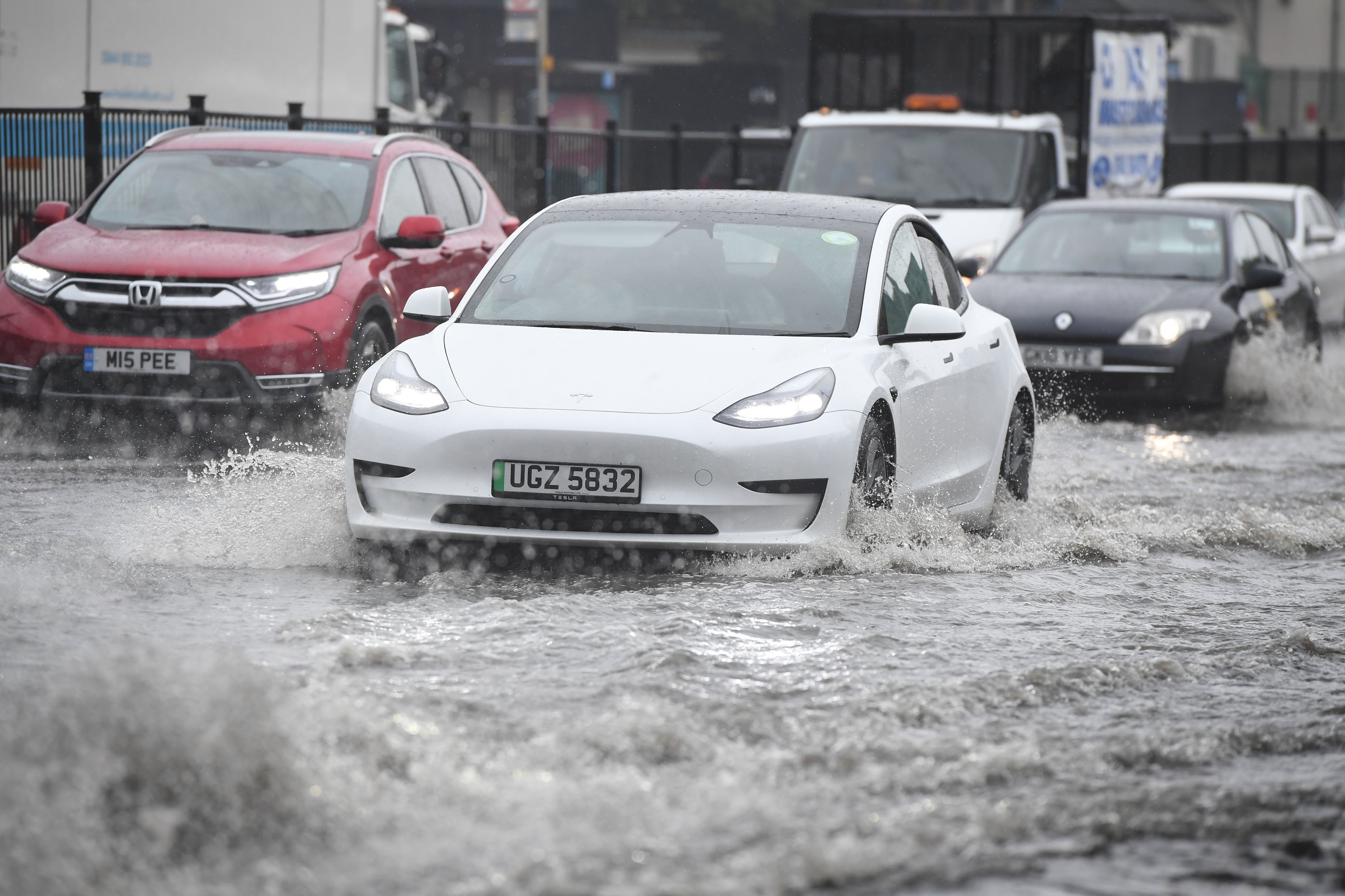 London was hit by heavy rainstorm on Tuesday morning