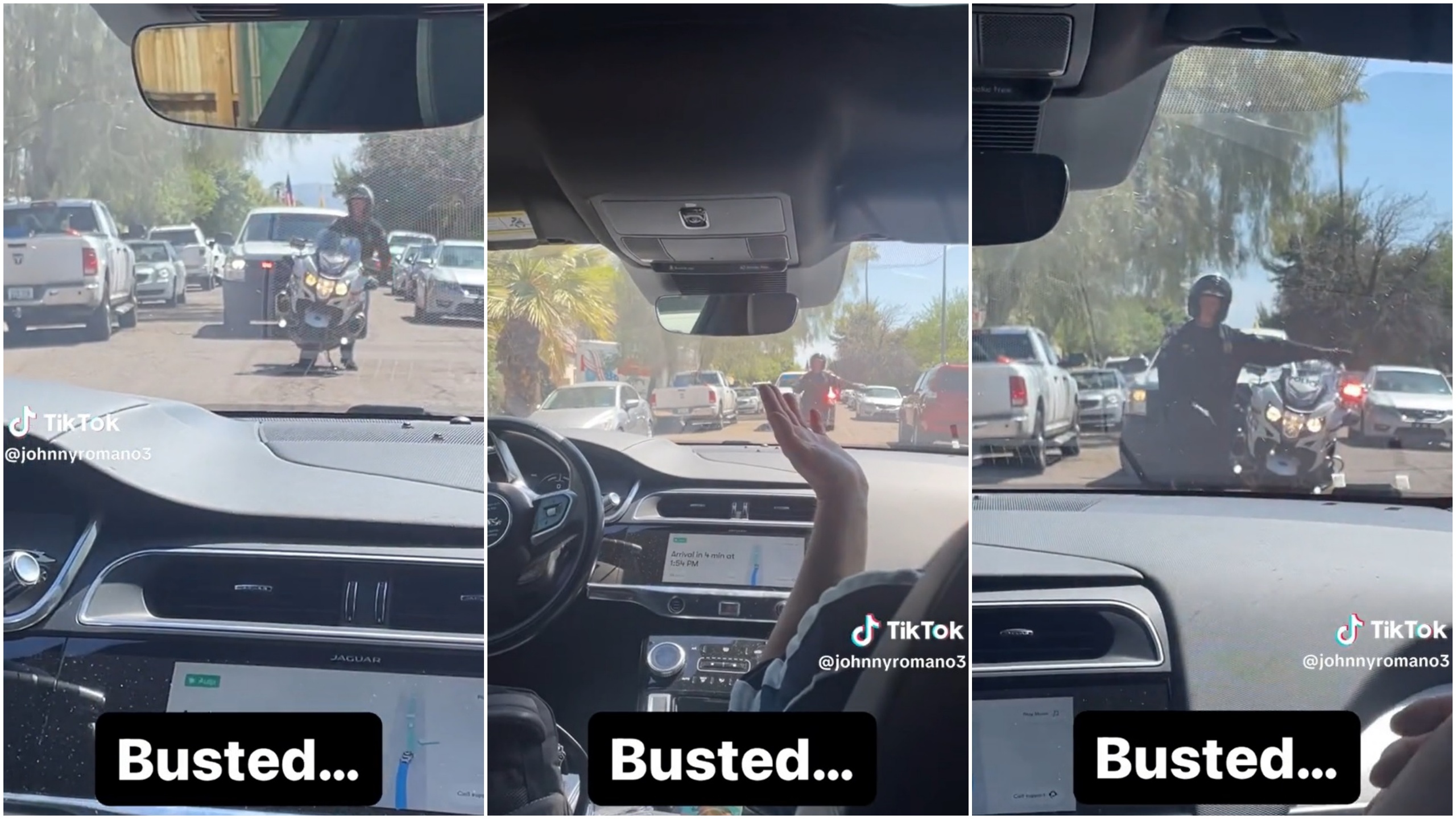 autonomna vožnja, policija, auto, automobil, kombo Foto: Printscreen/TikTok/johnnyromano3