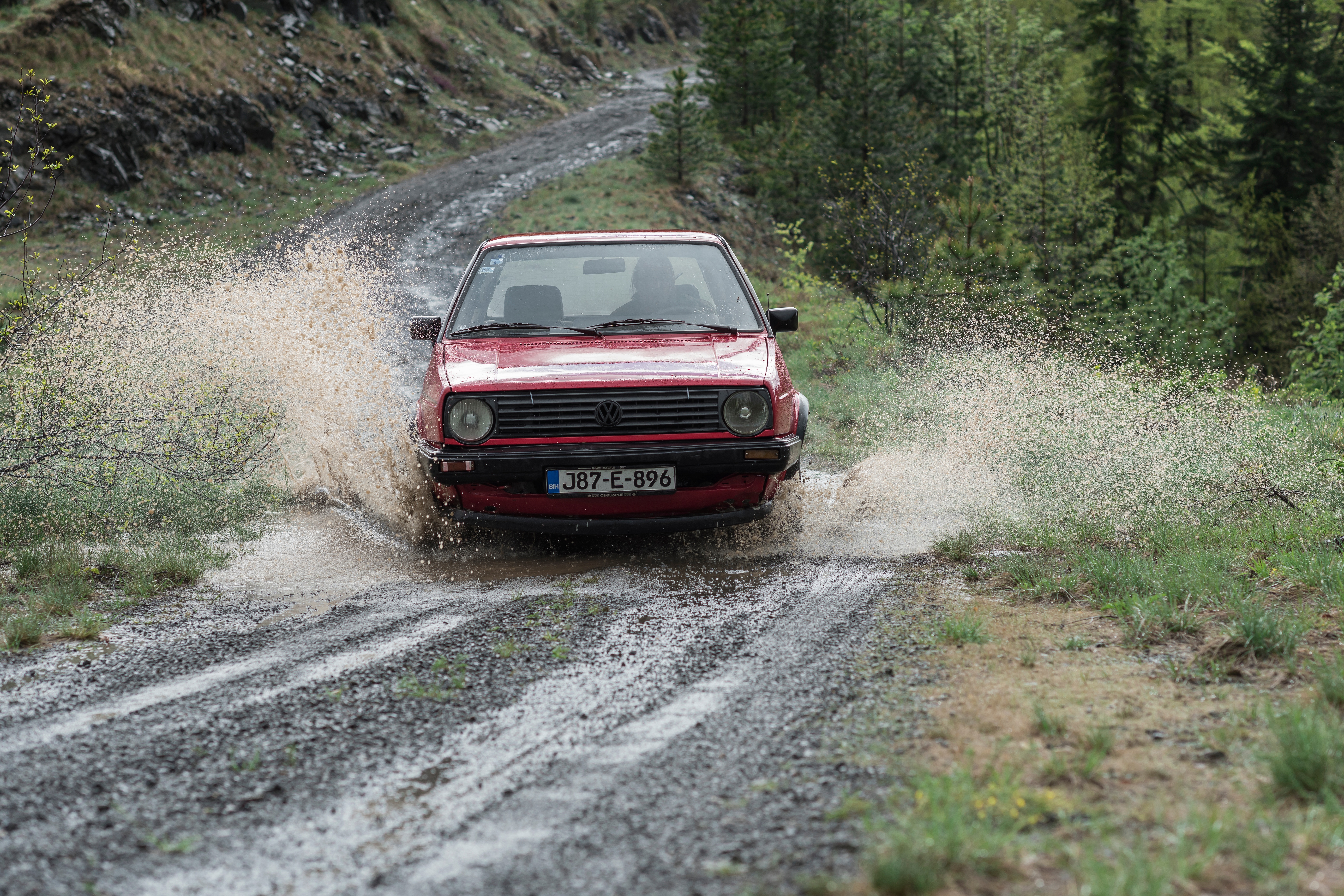 Banovici,tk,bosnia,And,Herzegovina-april,27,2019:driving,With,Old,Wolkswagen,Golf,In